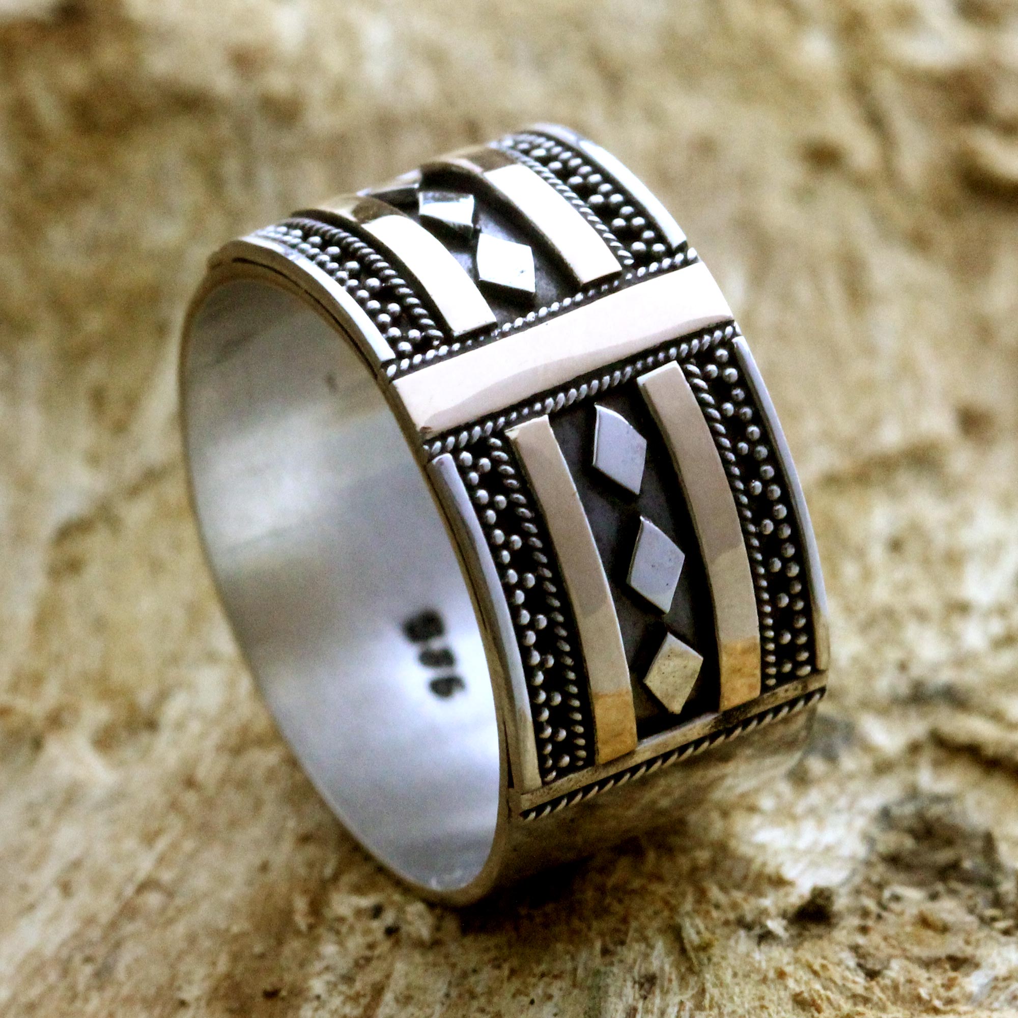 Premium Warrior Path Handcrafted Band Ring - Ultimate Indonesian Elegance