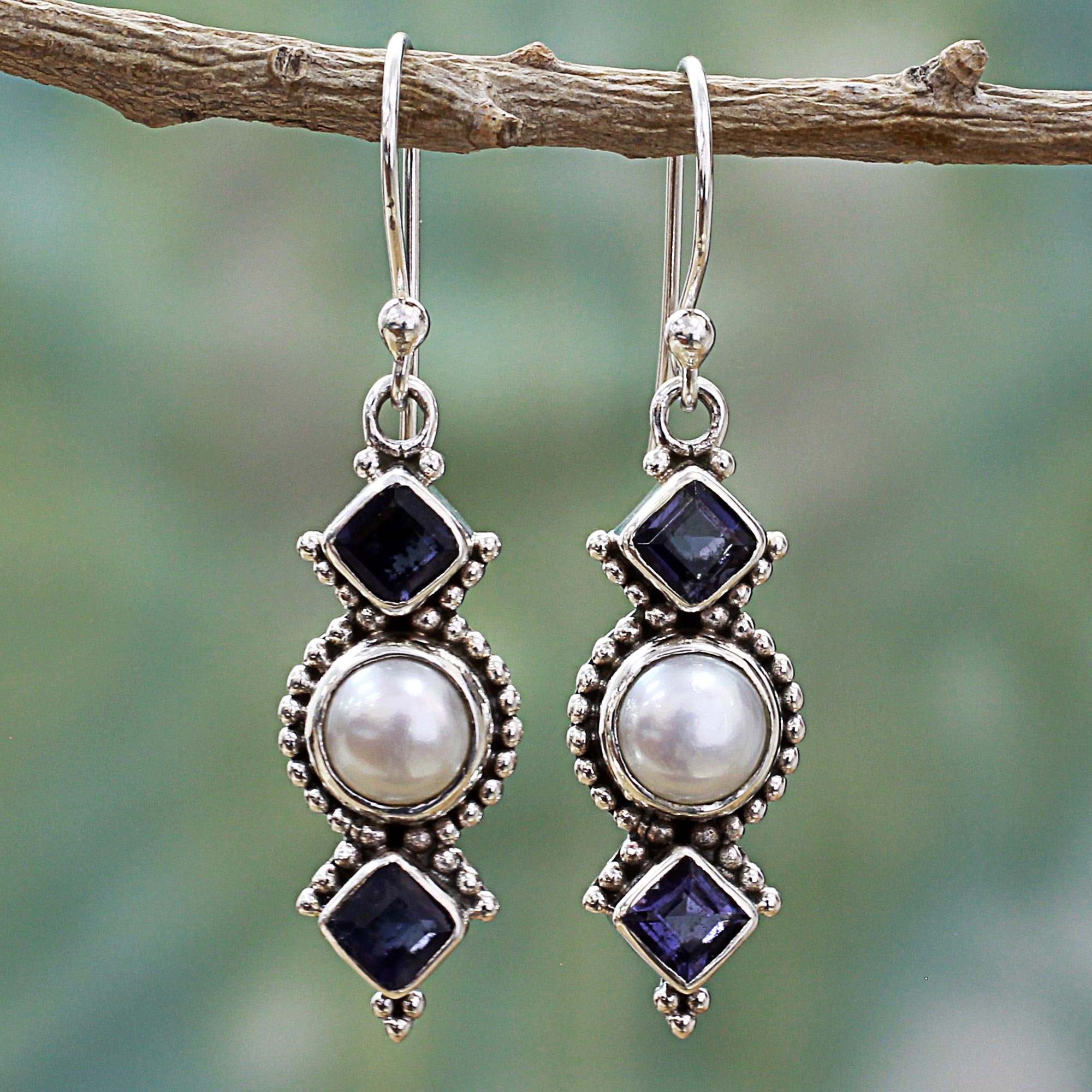 Premium Lunar Allure Silver Dangle Earrings - Elegant Handmade Jewelry