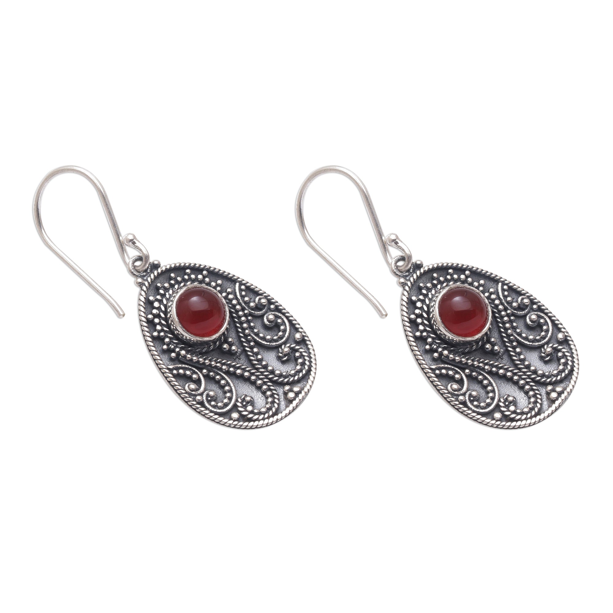 Premium Sunset Dream Carnelian Sterling Silver Dangle Earrings - Handcrafted Elegance