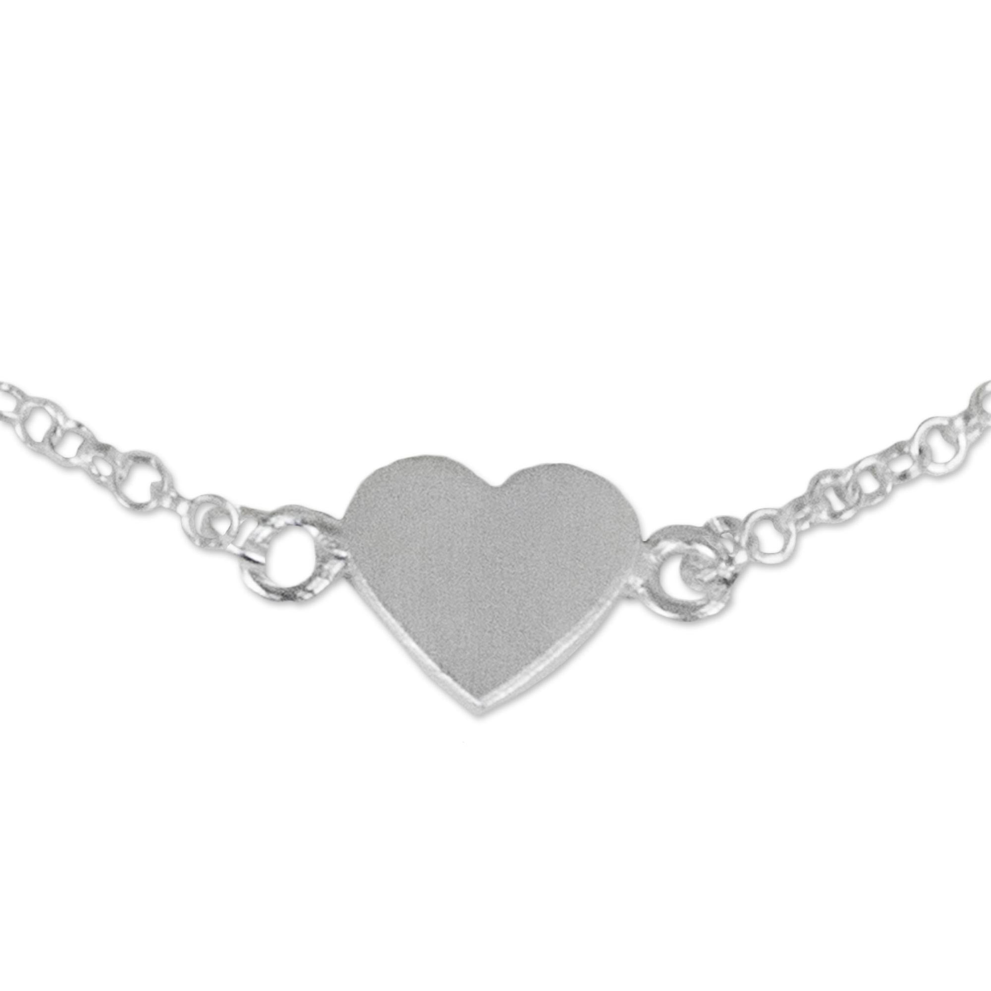 Premium Handcrafted Sterling Silver Heart Anklet - Modern Romantic Design