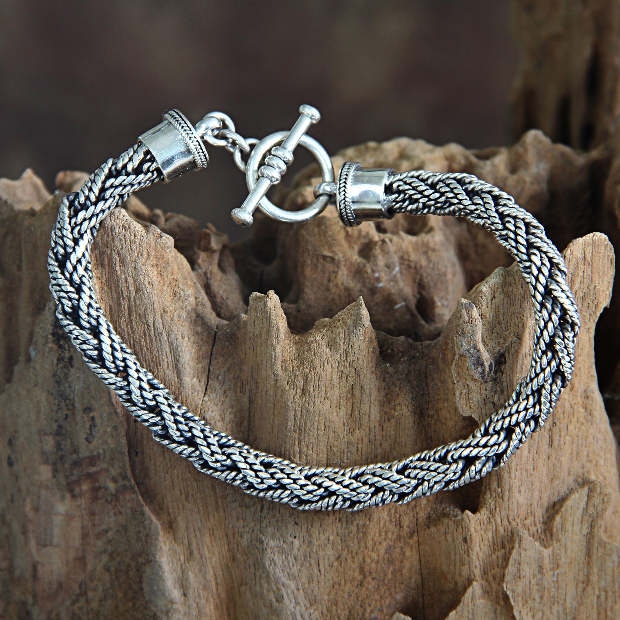 Premium Bali Hero Silver Men's Rope Bracelet