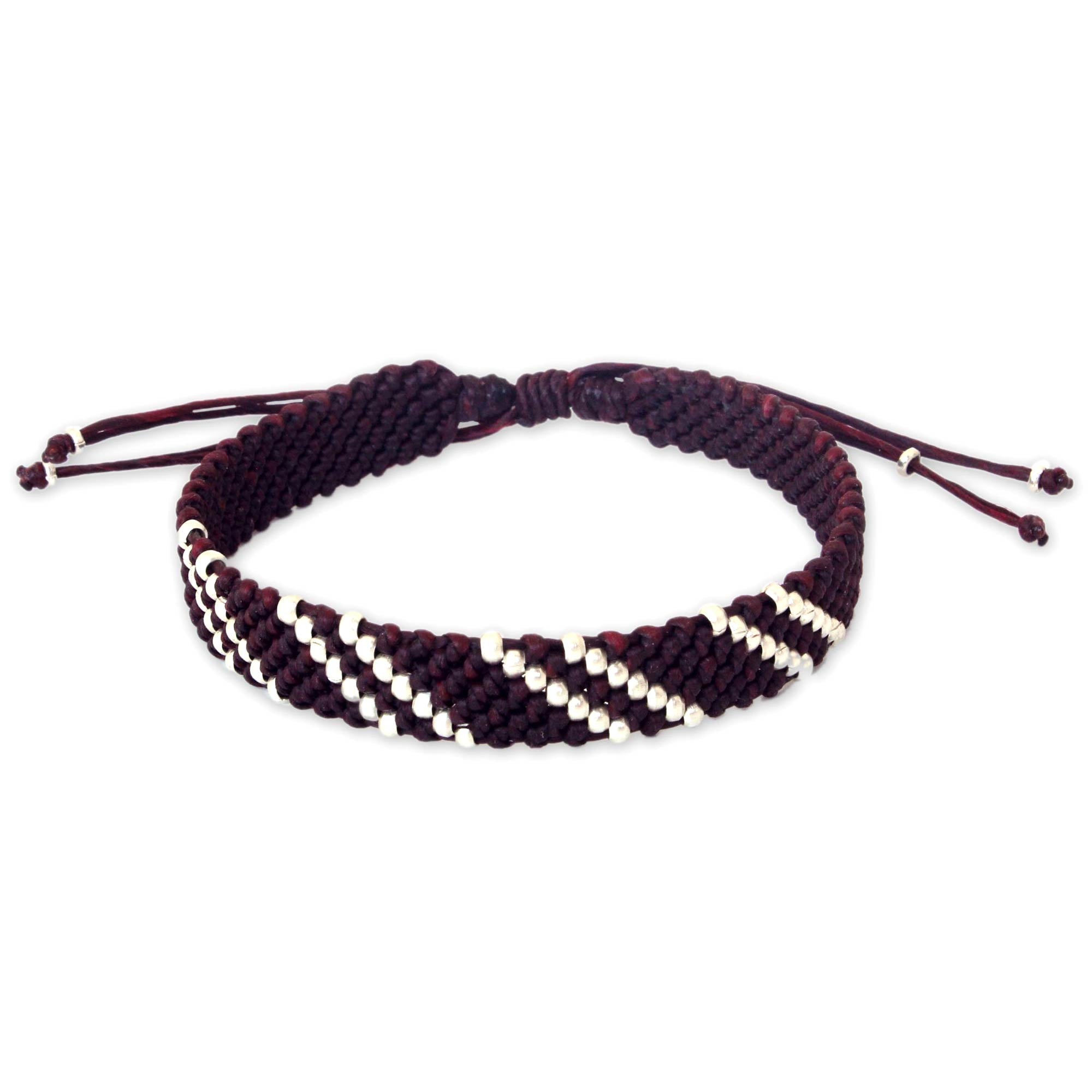 Premium Diagonal Mulberry Hill Tribe Silver Adjustable Bracelet