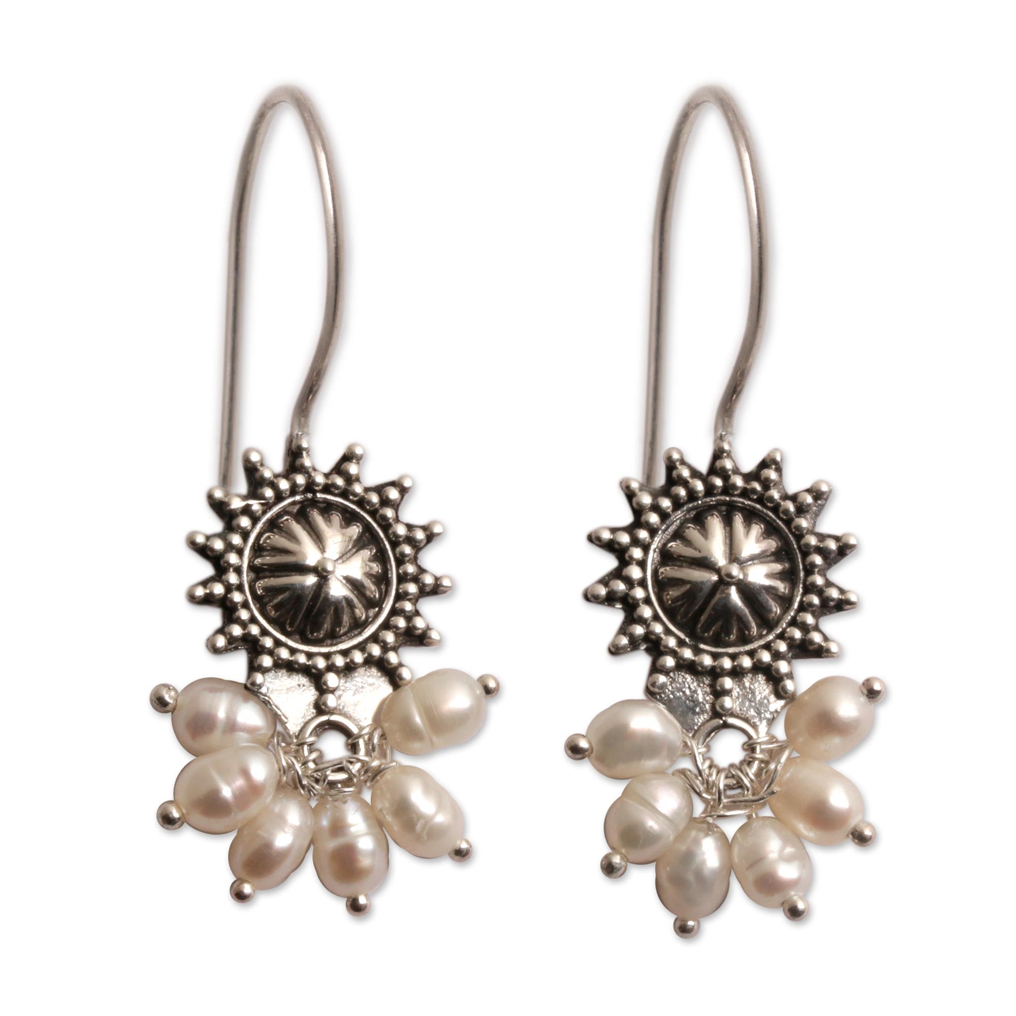 Premium Femme Fatale Handcrafted Sterling Silver & Pearl Earrings