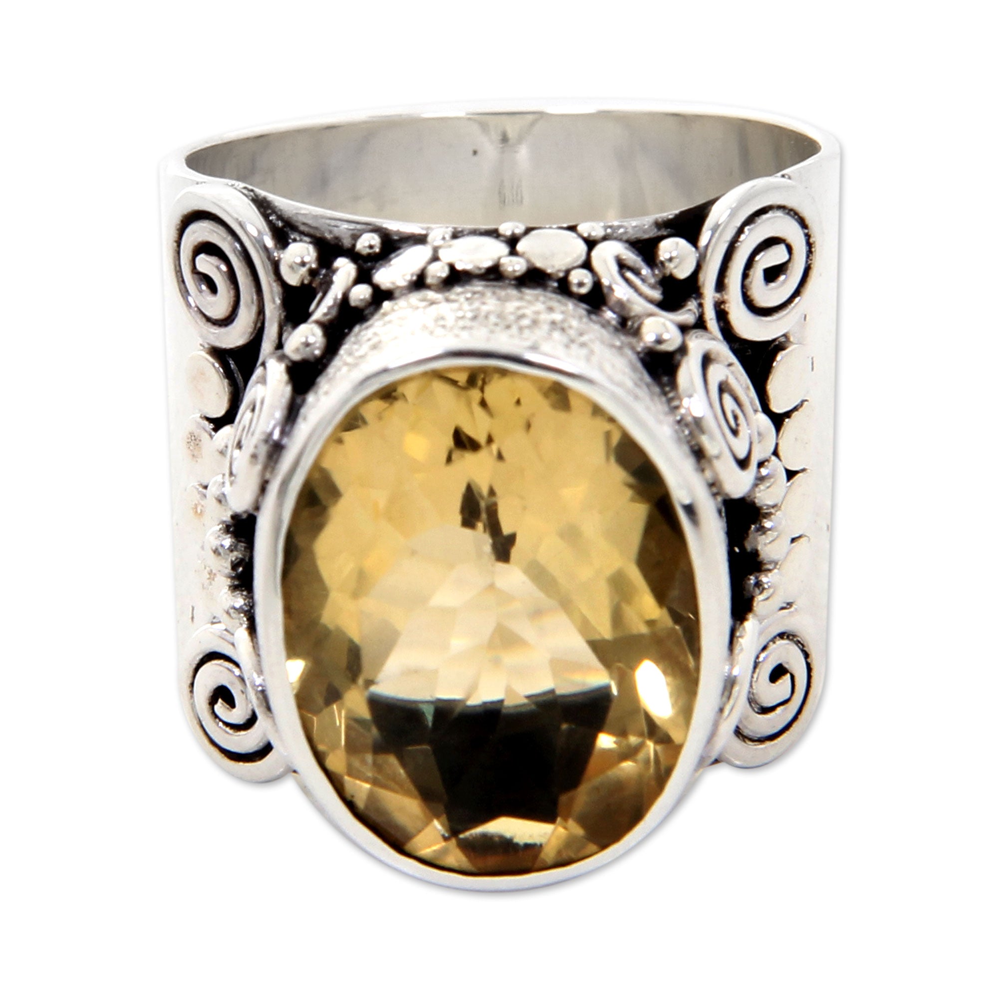 Premium Citrine Sterling Silver Statement Ring