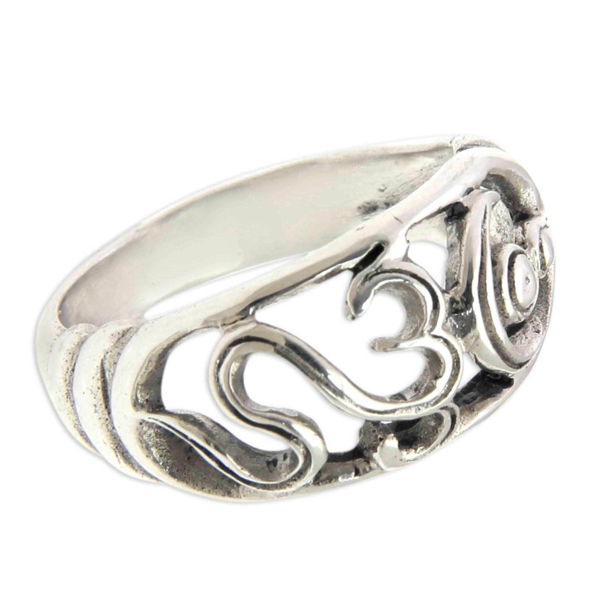 Premium Handmade Sterling Silver Om Ring - Spiritual Elegance