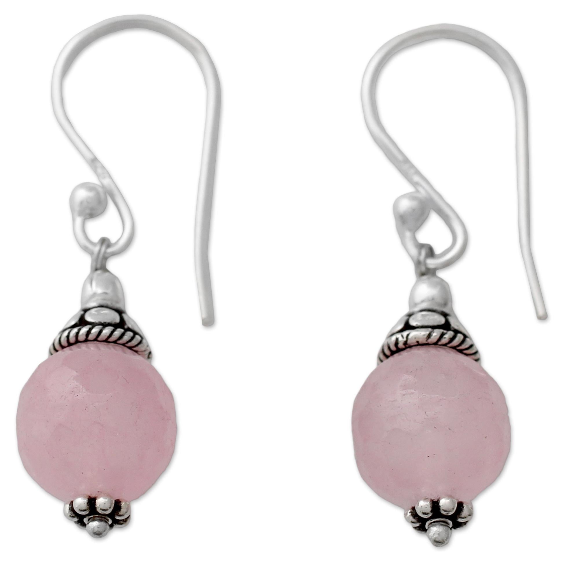 Premium Pink Chalcedony Dangle Earrings - Sterling Silver Elegance