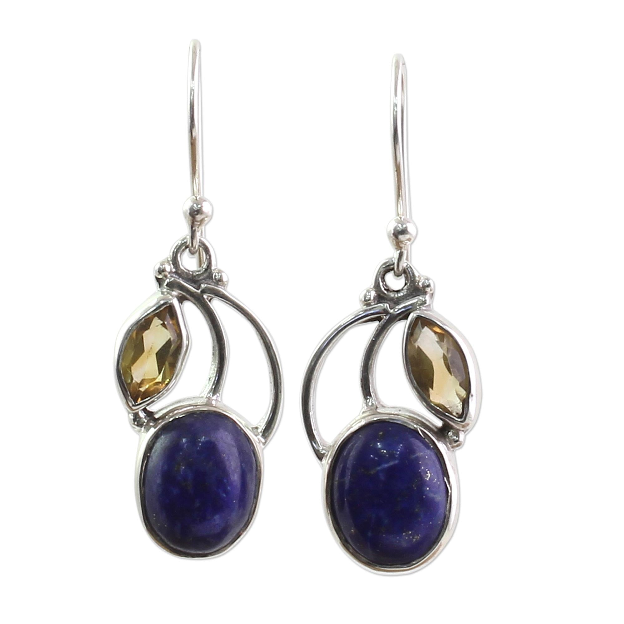 Premium Starry Beauties Lapis Lazuli Dangle Earrings - Handcrafted Elegance