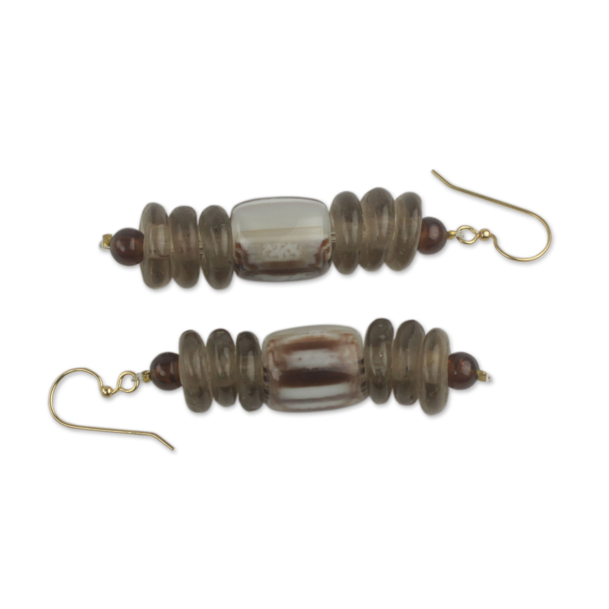 Premium Xose African Beige Earrings – Handcrafted with Recycled Beads