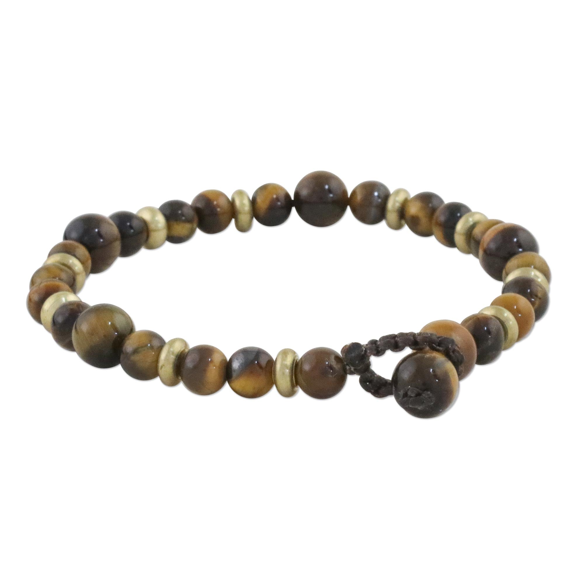 Premium Courageous Eye Handcrafted Bracelet – Tiger's Eye & Brass Design