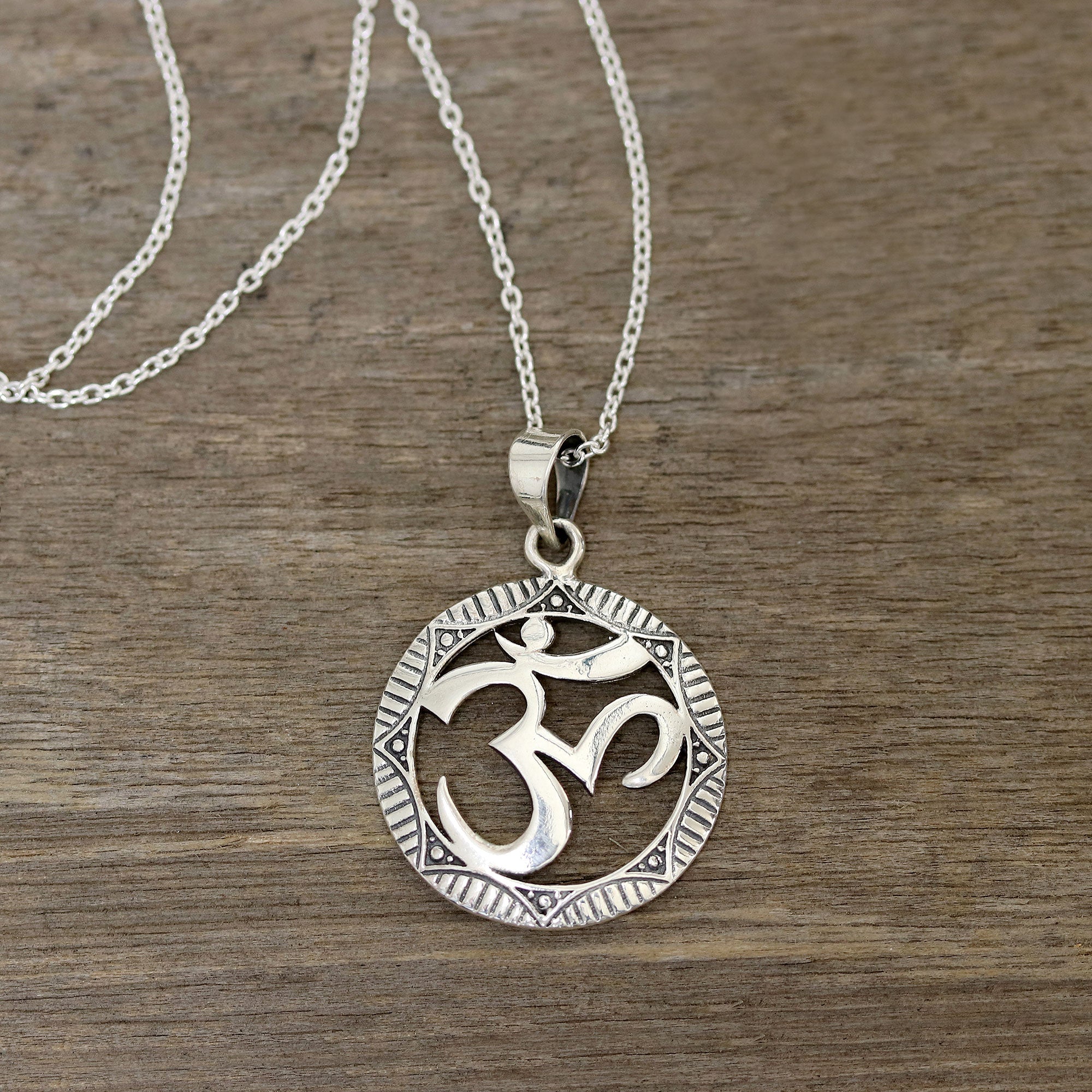 Premium Sterling Silver Om Pendant Necklace - Handcrafted in India