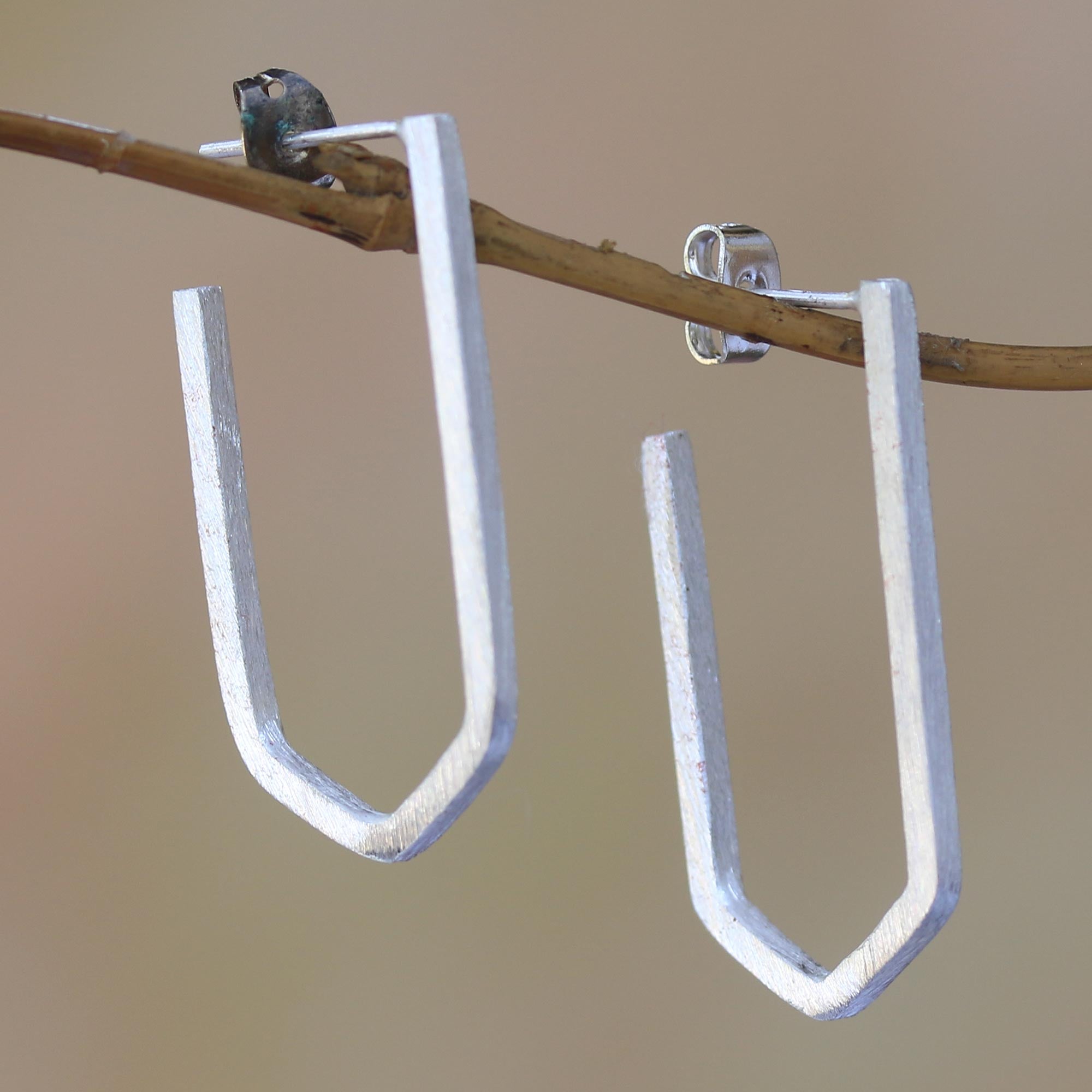 Premium Geometric Drop Earrings - Handcrafted Sterling Silver Jewelry from Bali