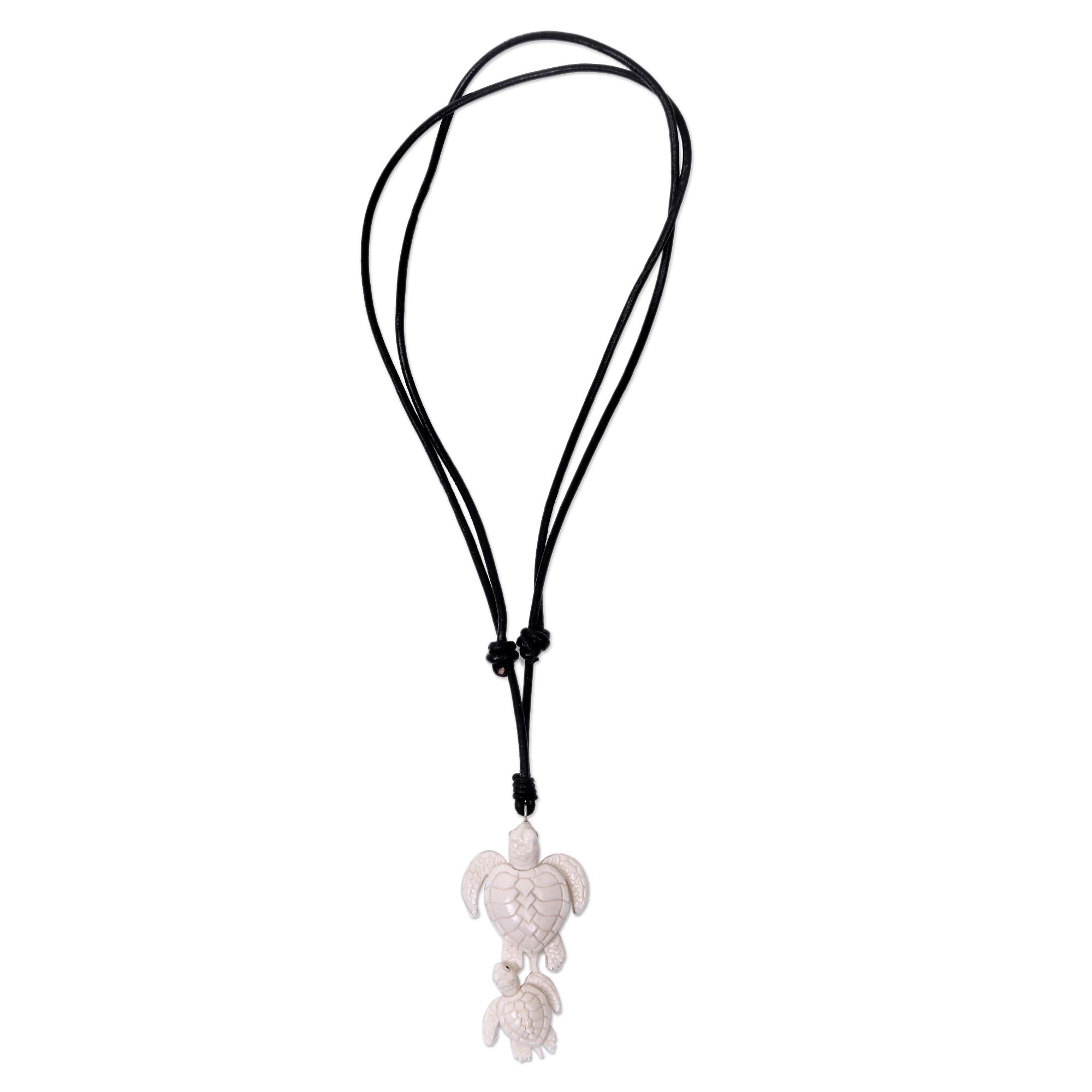 Premium Mother & Baby Turtle Bone Necklace - Handcrafted in Bali