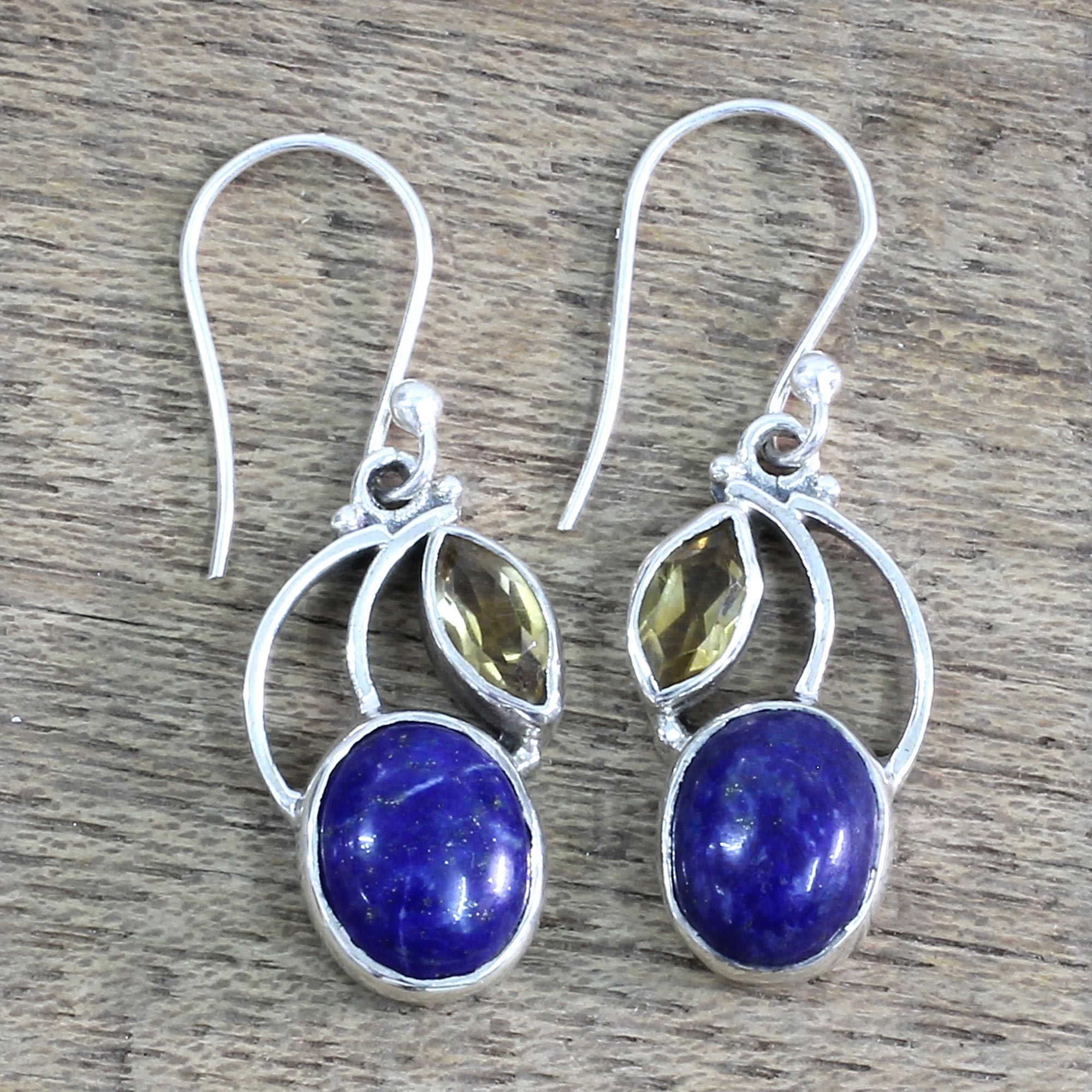 Premium Starry Beauties Lapis Lazuli Dangle Earrings - Handcrafted Elegance