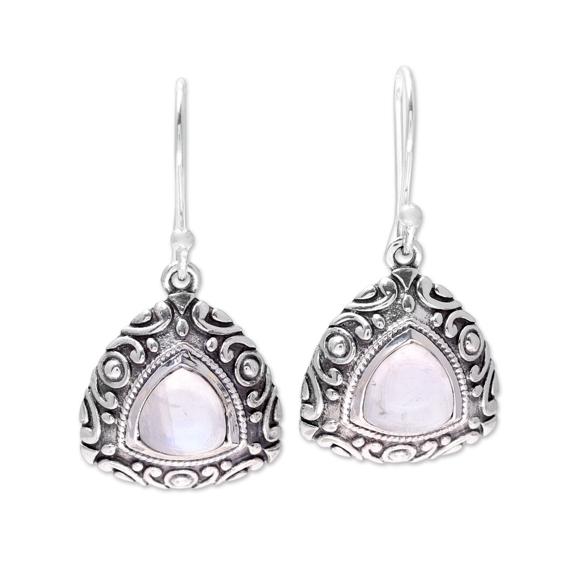 Premium Waterfall Mist Rainbow Moonstone Sterling Silver Earrings