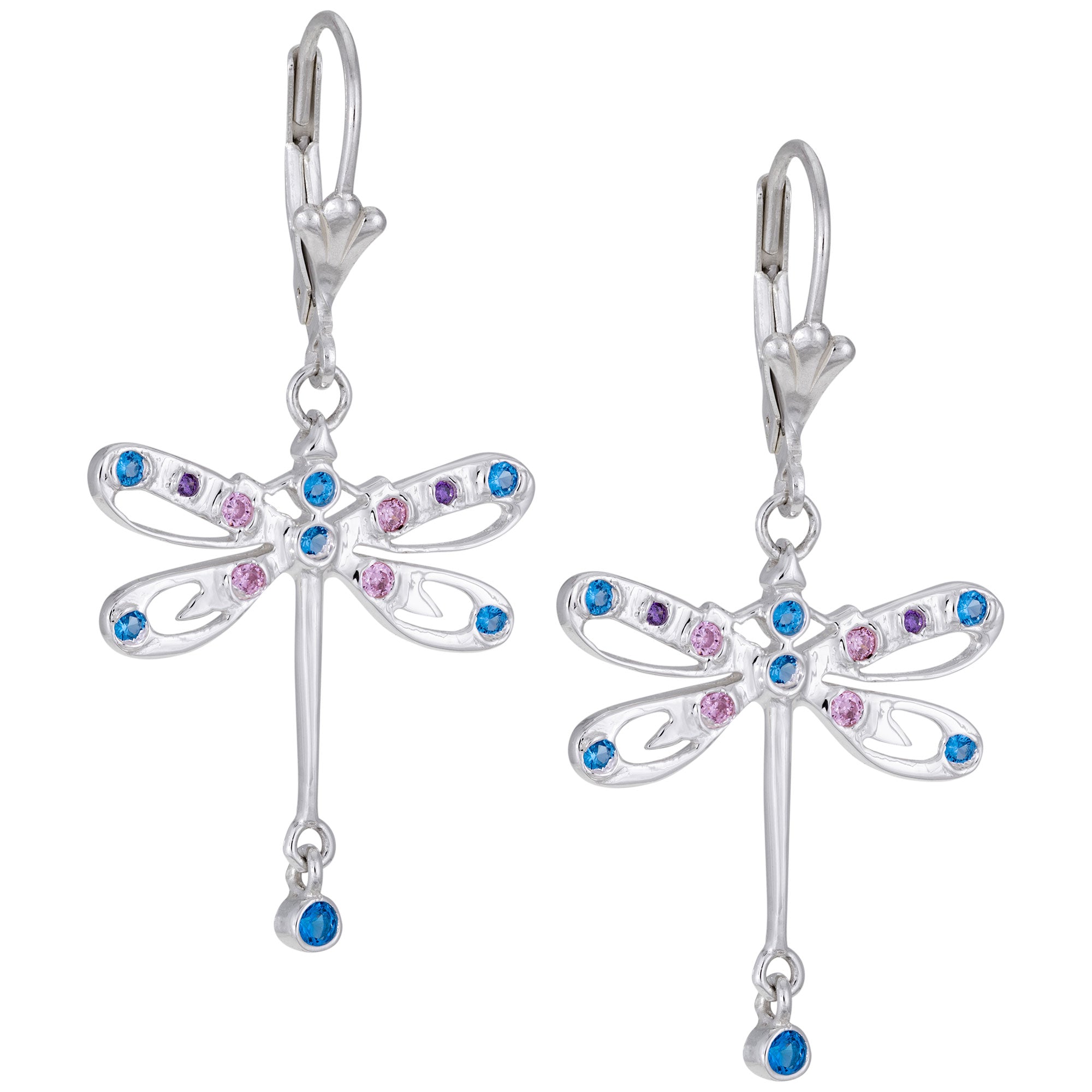 Premium Sterling Silver Butterfly Crystal Earrings