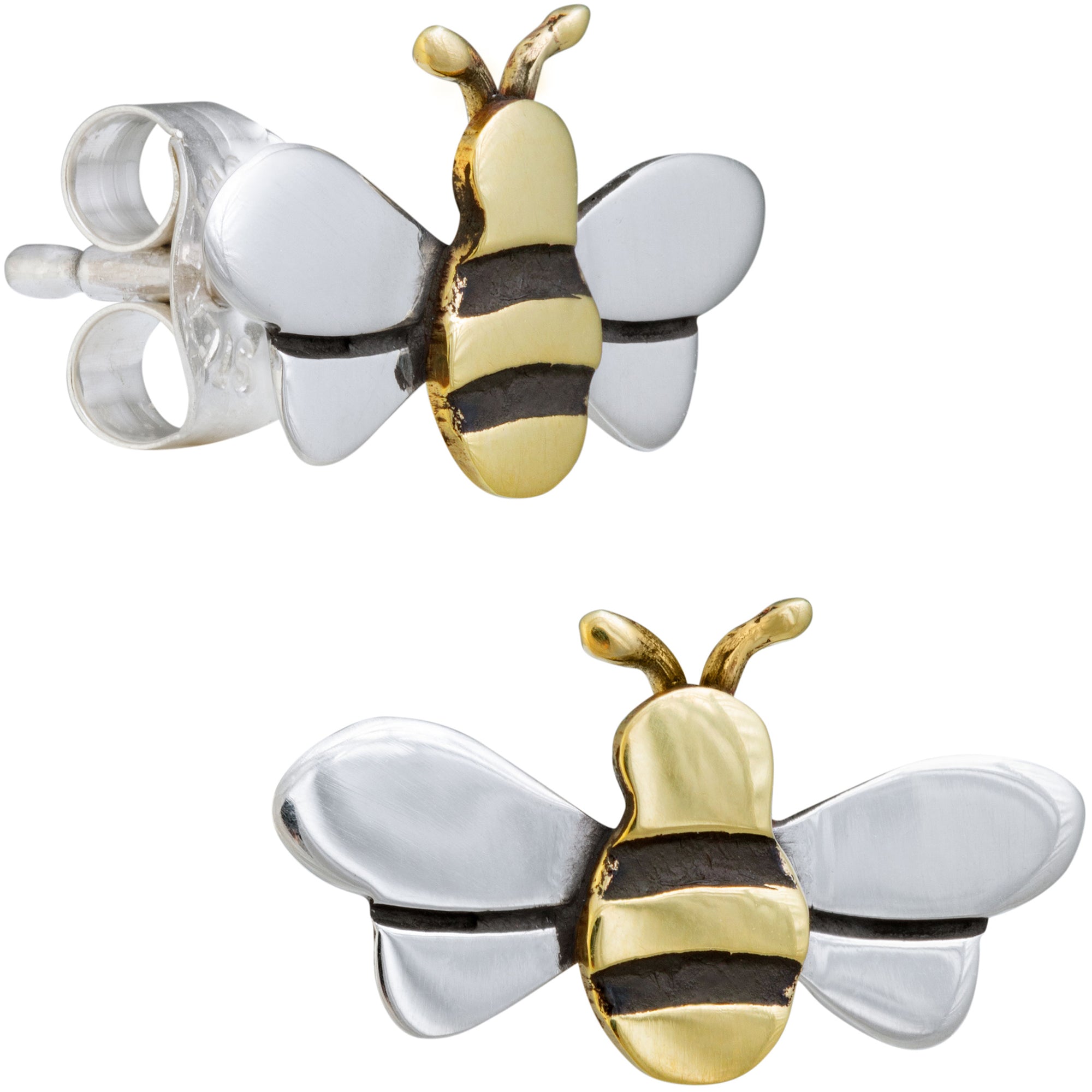 Premium Honey Bee Sterling Silver Post Earrings