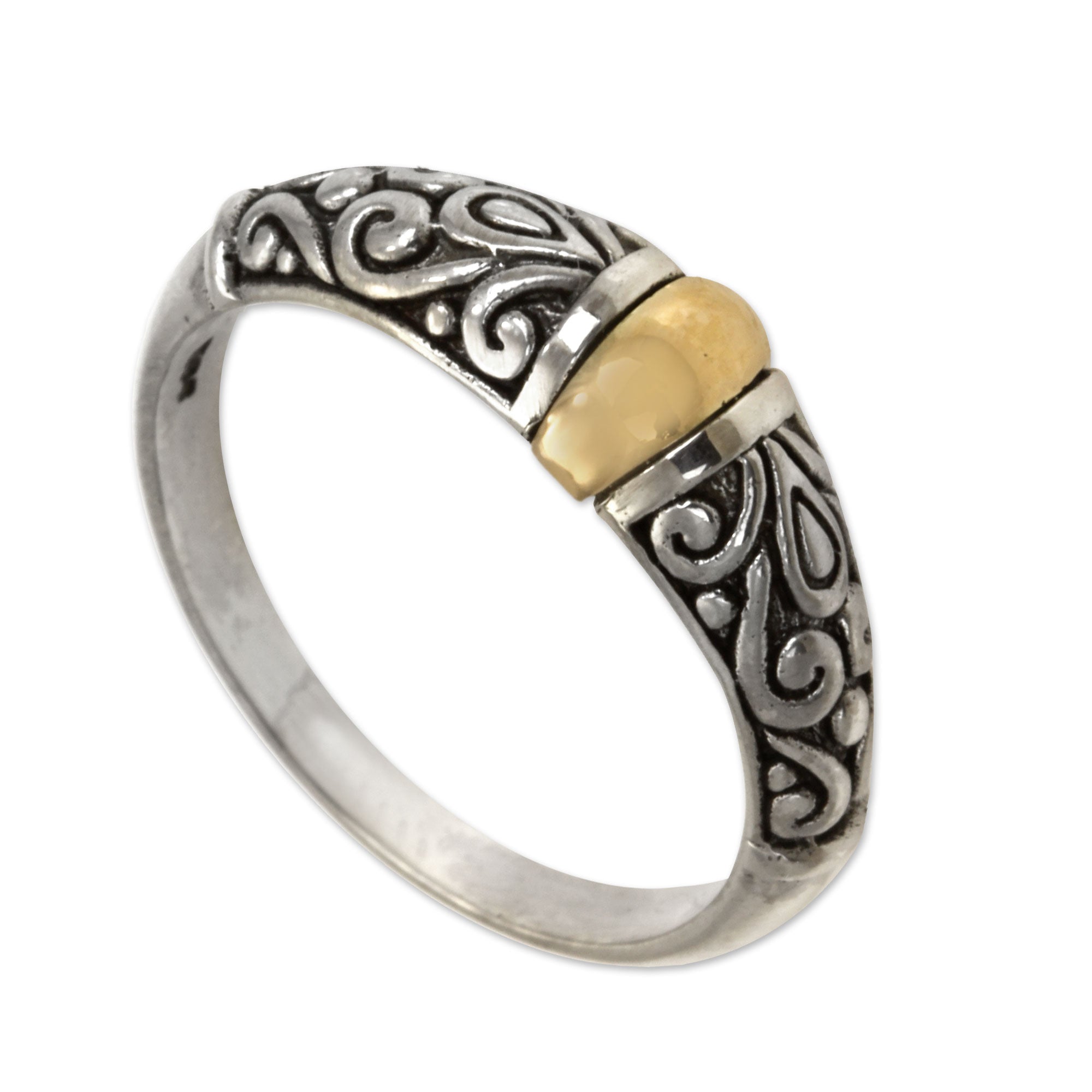 Premium Balinese Twilight Accent Ring - Handcrafted Elegance