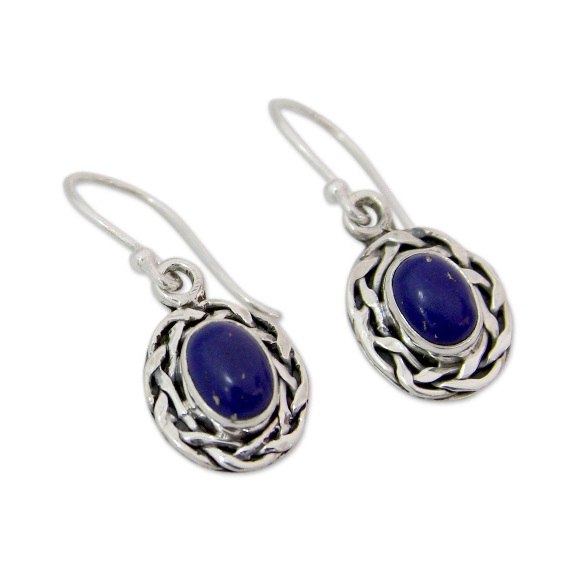 Premium Lapis Lazuli Dangle Earrings – Handcrafted in India