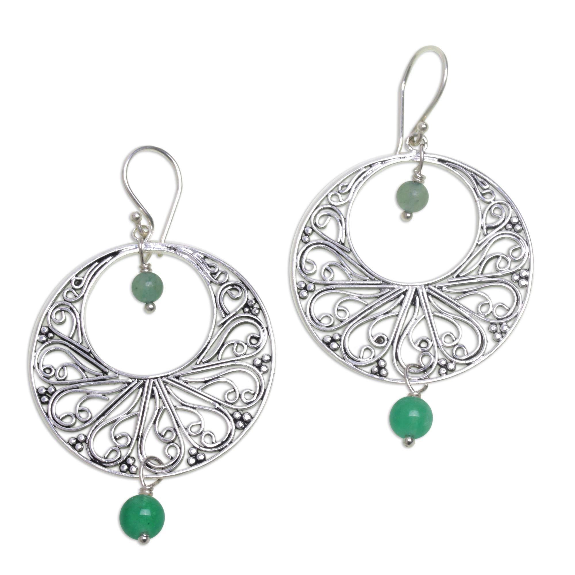 Premium Handmade 925 Sterling Silver Green Quartz Dangle Earrings - Elegant Ballroom Dance Accessories