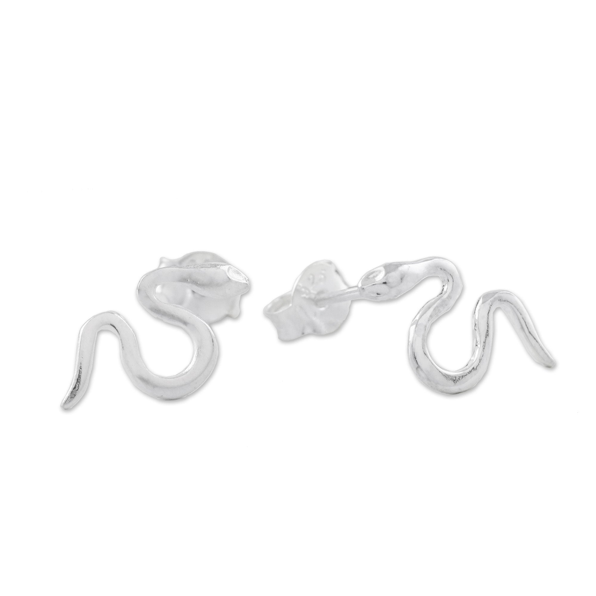 Premium Sterling Silver Serpent Drop Earrings - Handcrafted Elegance