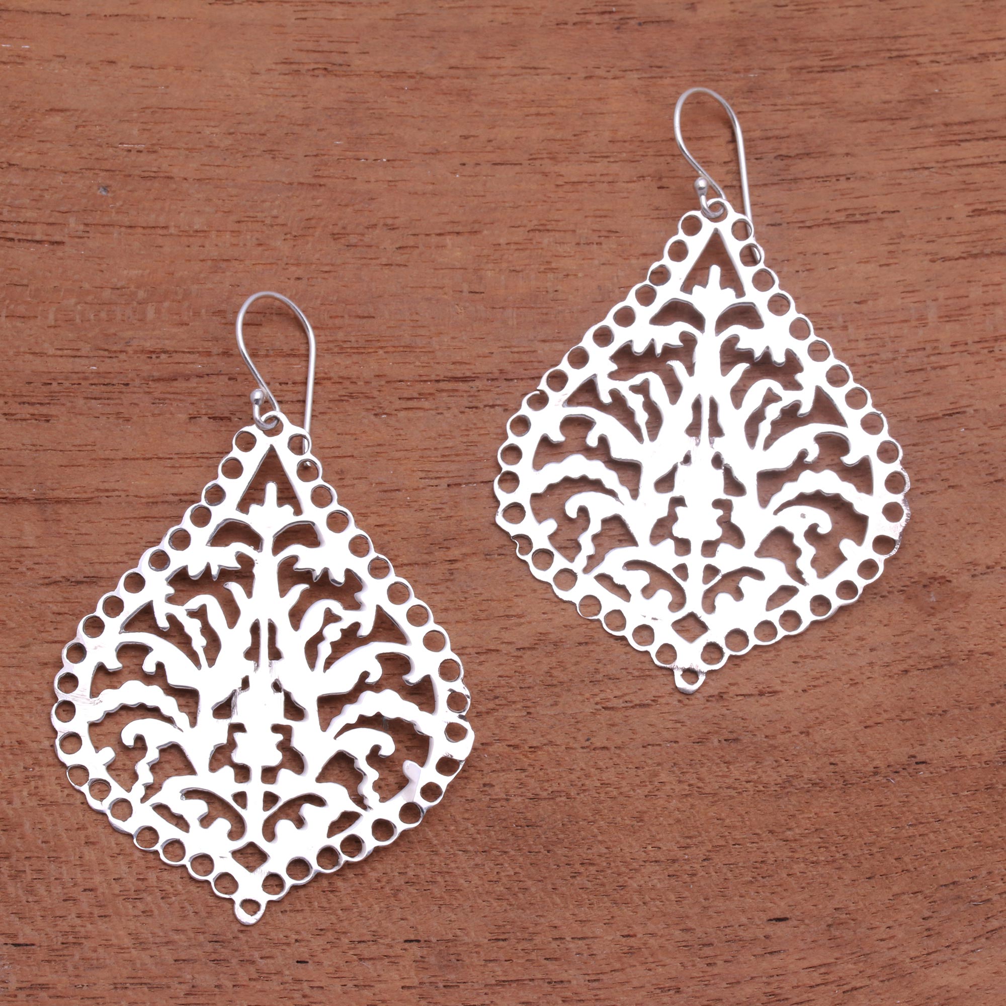 Premium Jagaraga Heritage Sterling Silver Dangle Earrings - Handcrafted in Bali