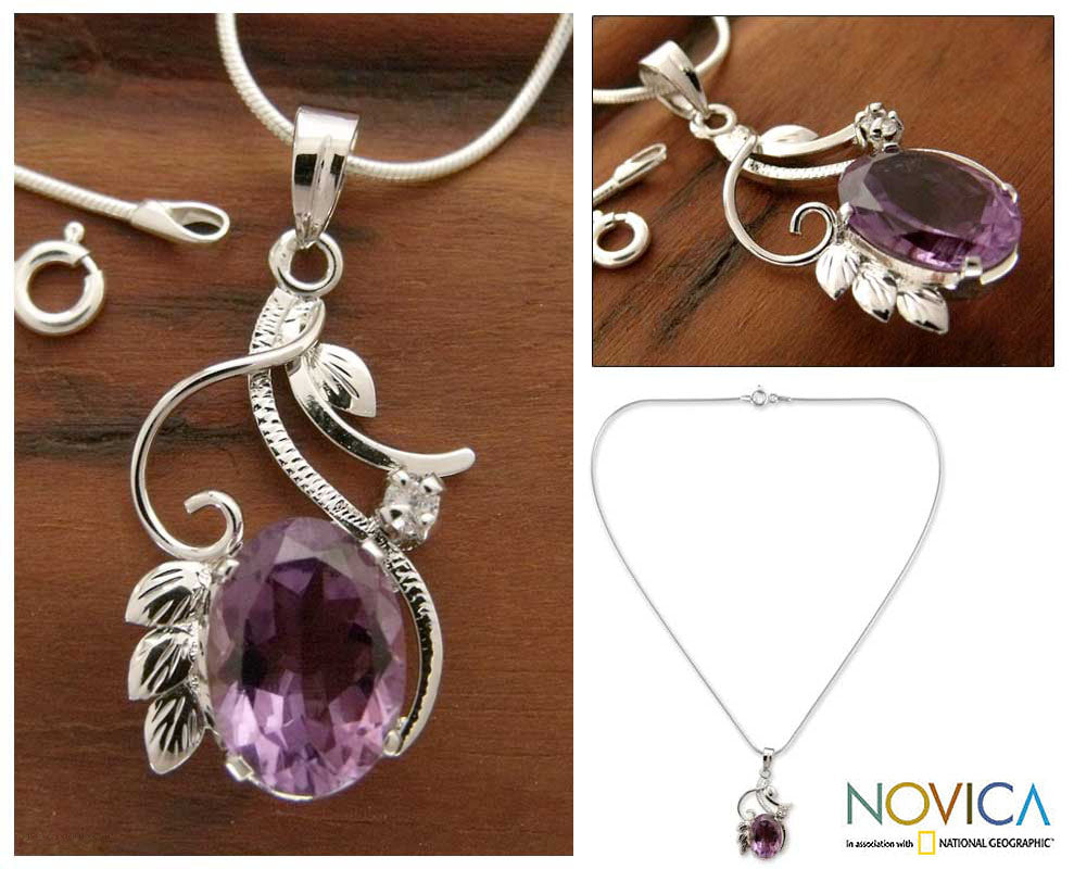 Premium Nostalgia Sterling Silver Amethyst Necklace