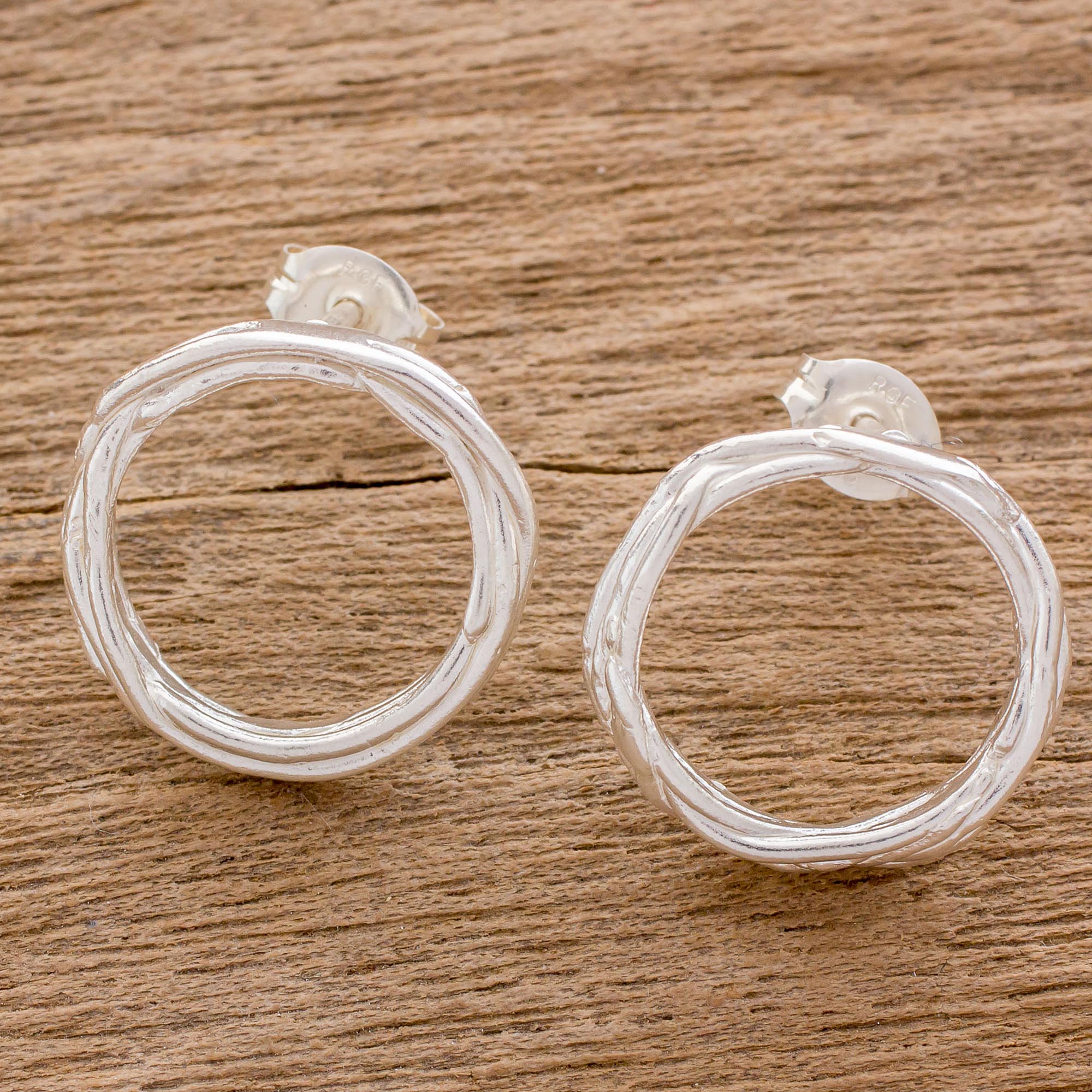 Premium Love Nest Sterling Silver Circle Wreath Drop Earrings