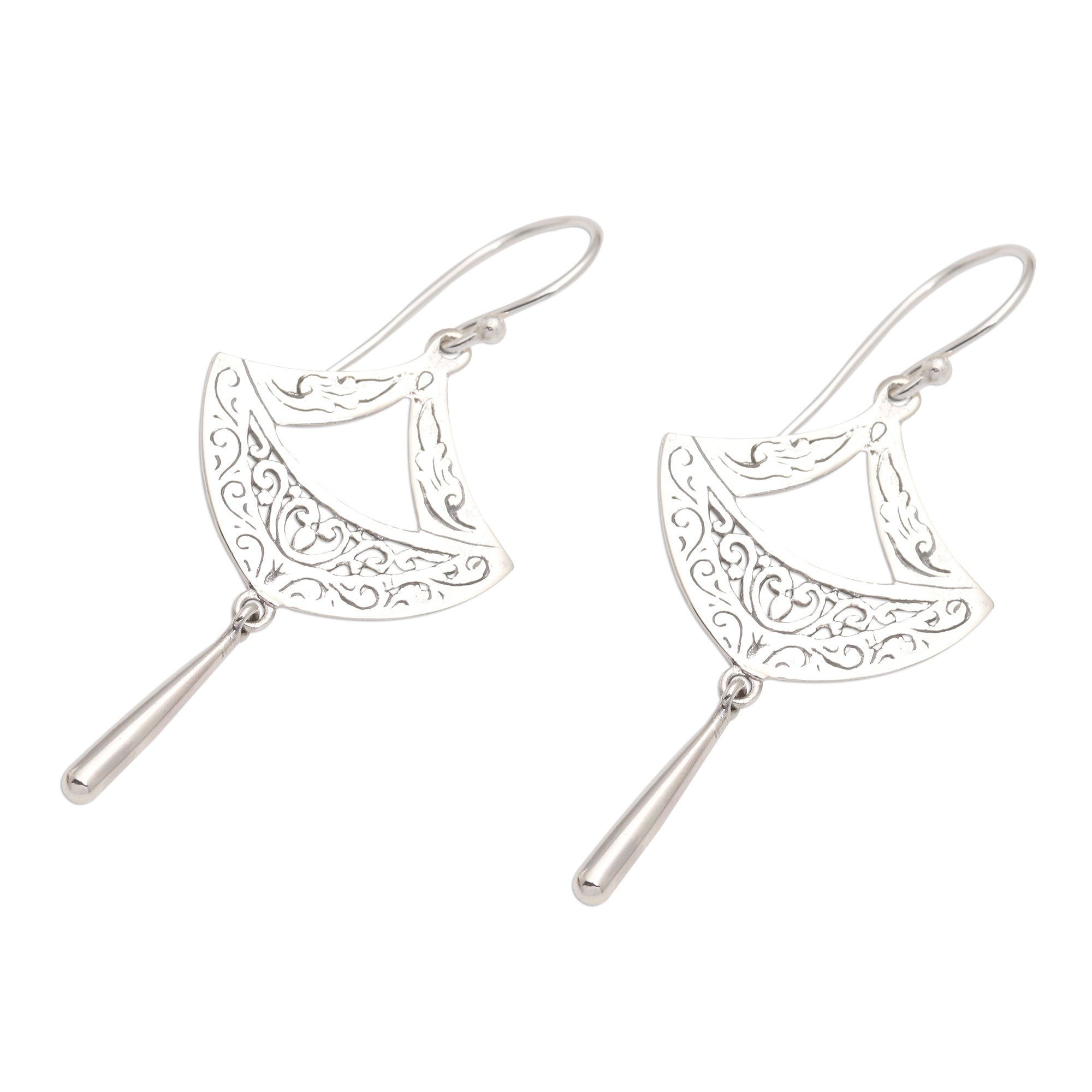 Premium Sterling Silver Paper Lantern Dangle Earrings by Dwi Adiastuti