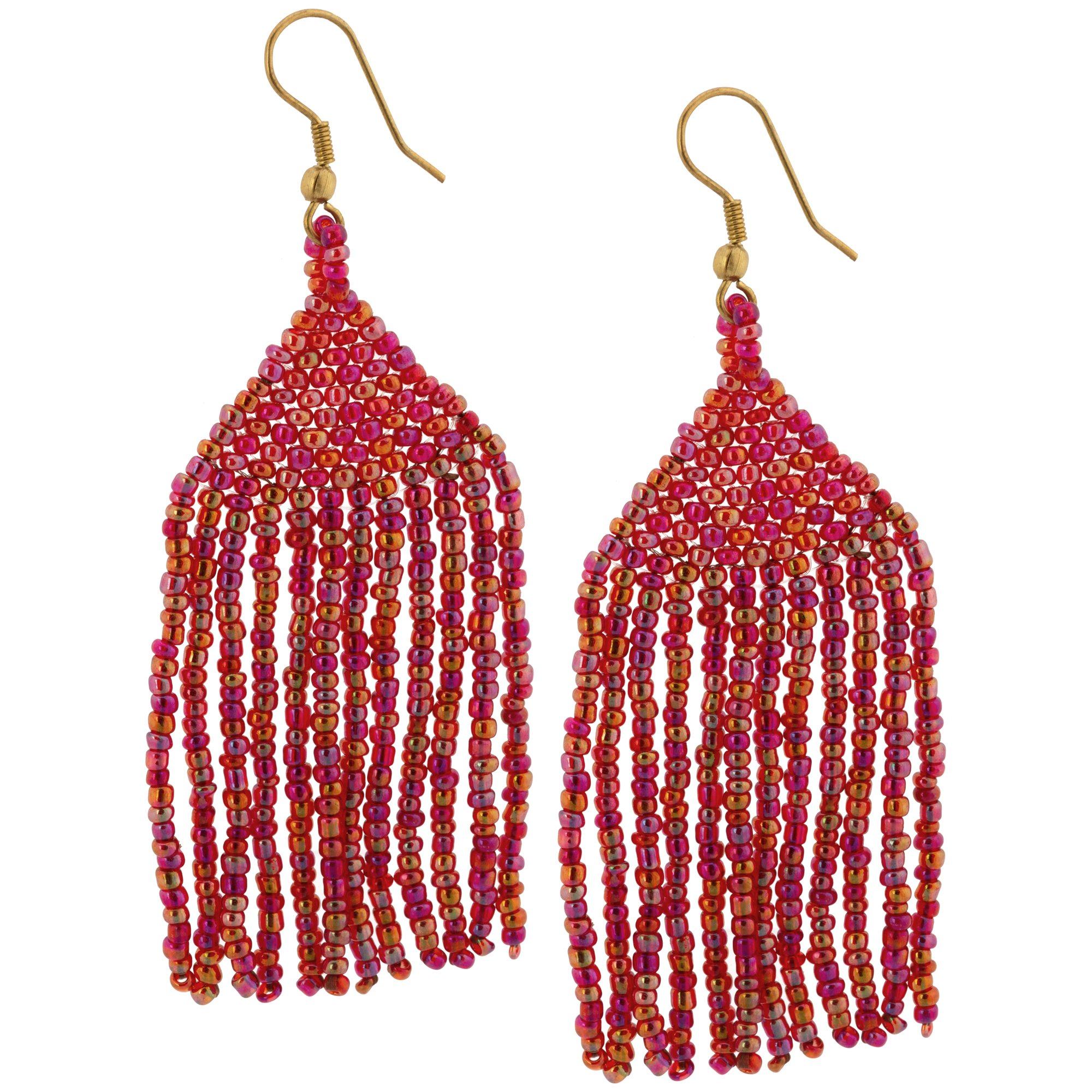 Premium Fringe Beaded Earrings - Handmade in Kenya