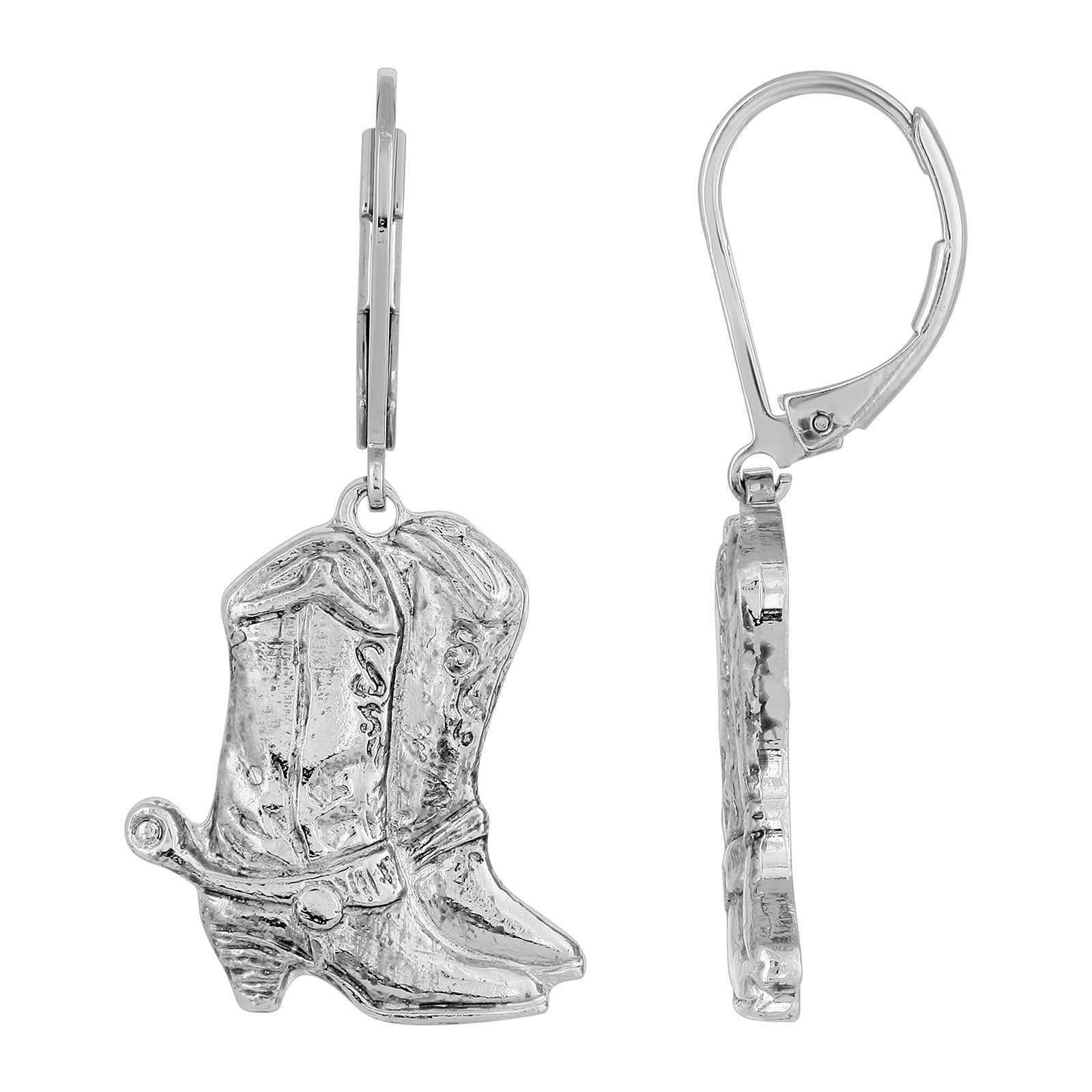 Premium 1928 Jewelry® Silver-Tone Western Boot Drop Earrings