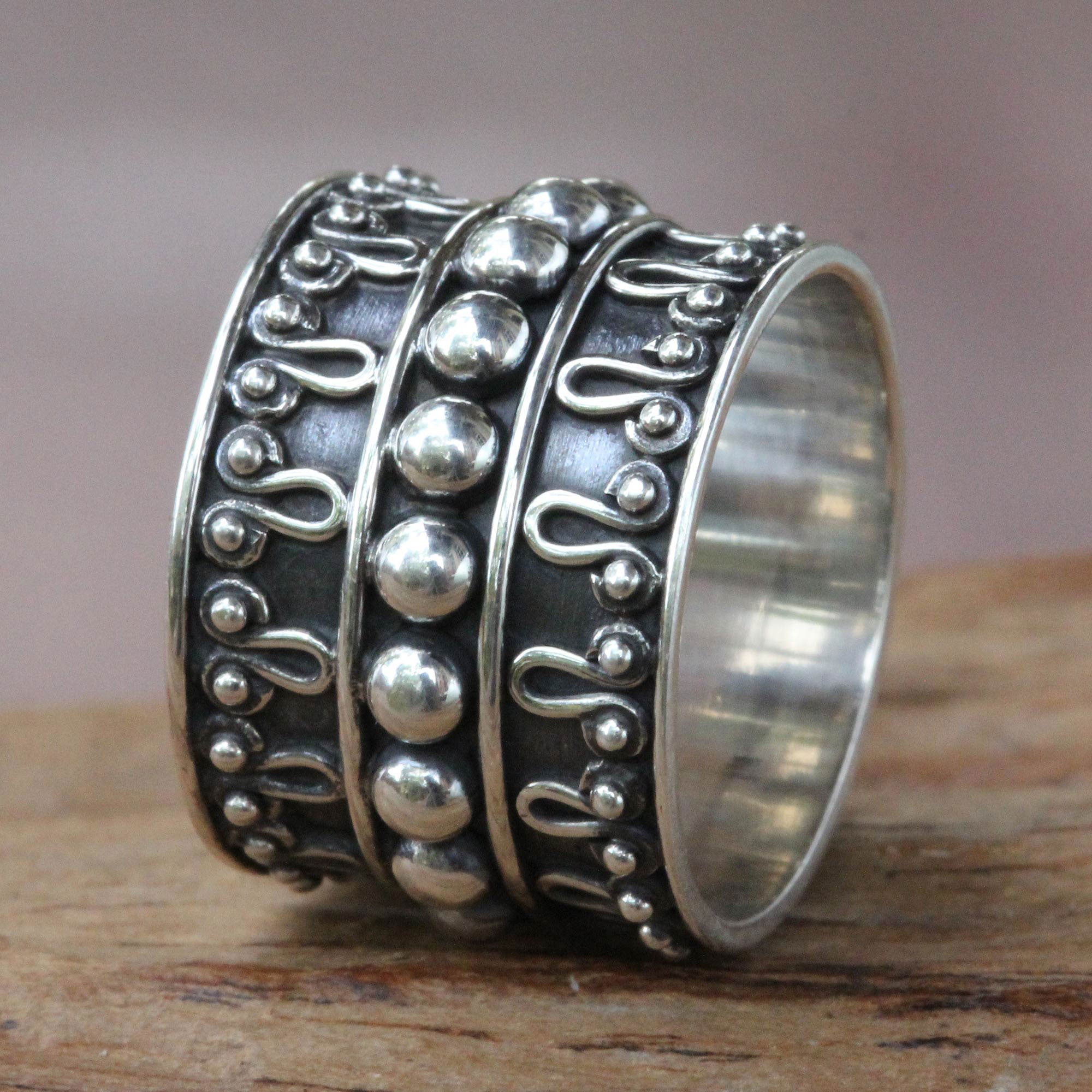 Premium Moon Journey Silver Band Ring - Handcrafted & Unique