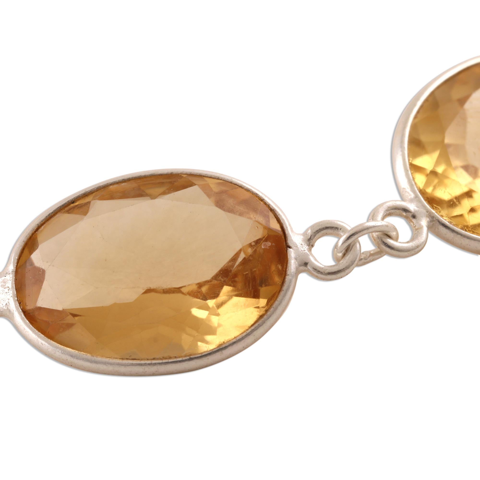 Premium 12-Carat Citrine Pendant Bracelet – Handcrafted Sterling Silver Jewelry