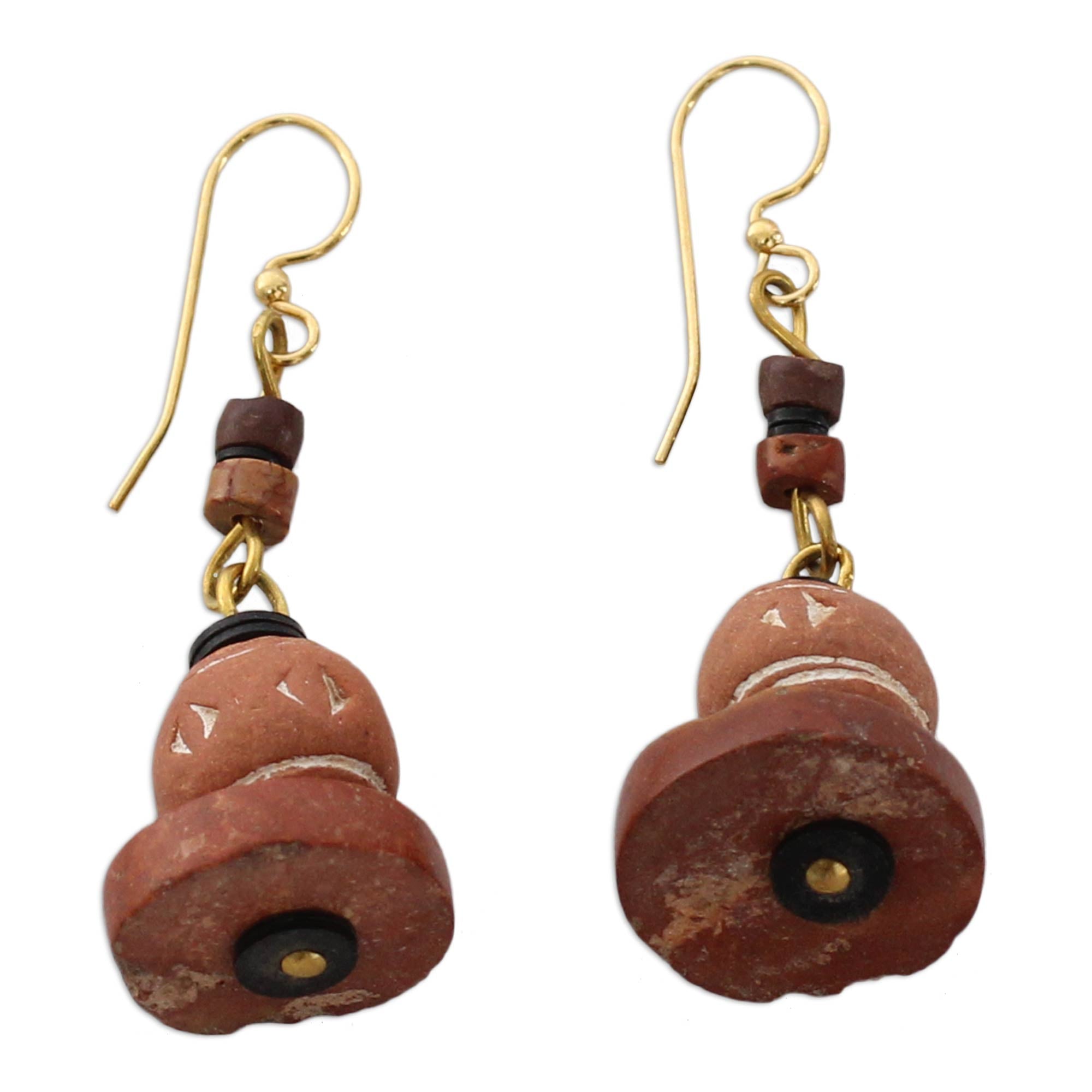 Premium Nigerian Belles Handcrafted Ceramic Dangle Earrings - Traditional Elegance