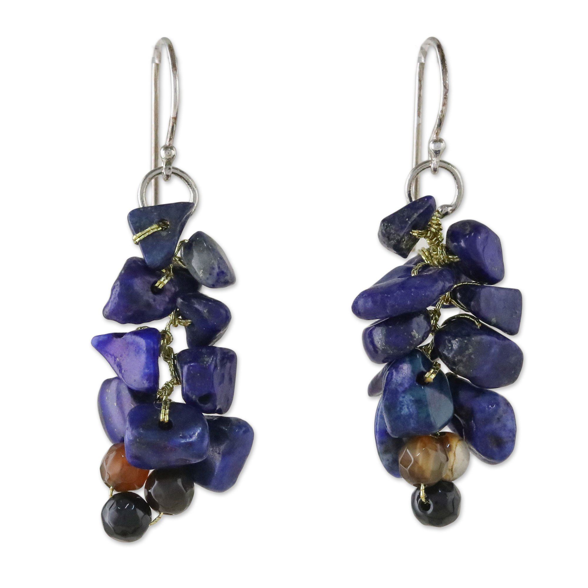 Premium Handmade Sterling Silver Agate Beaded Earrings