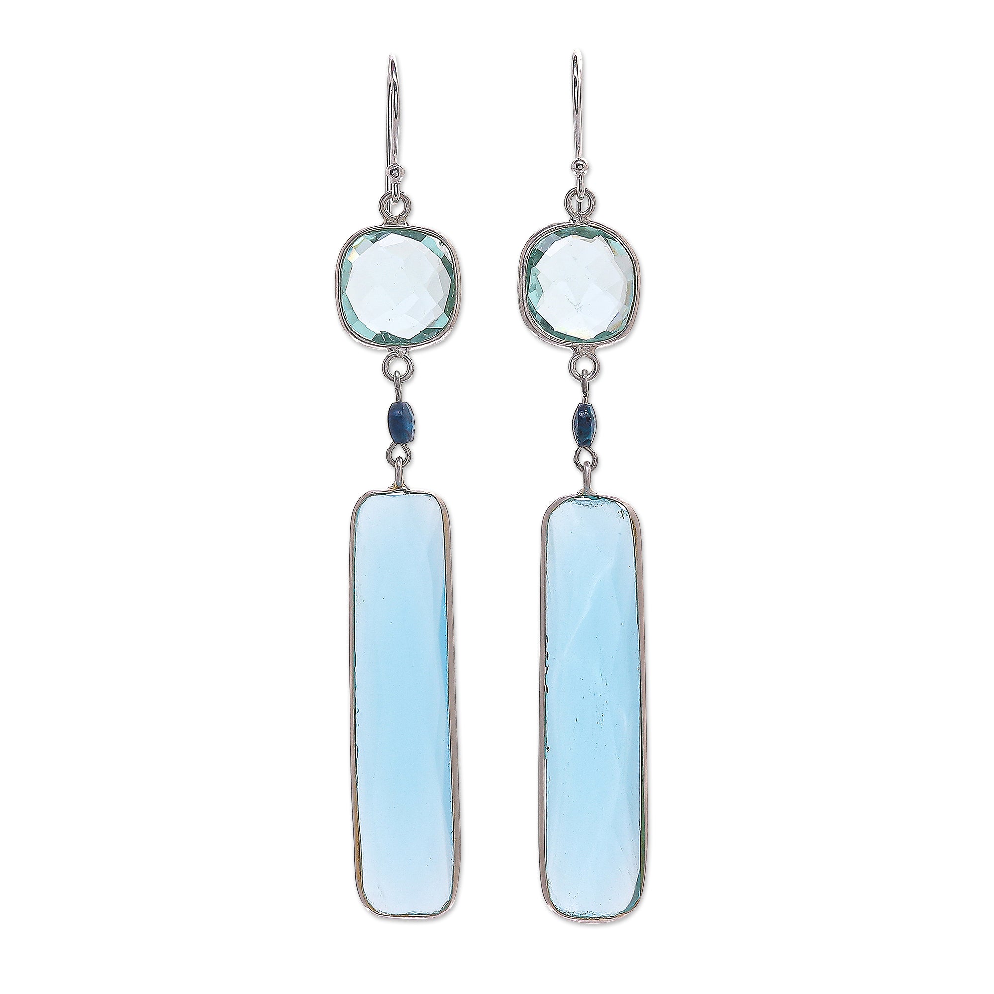 Ultimate Ice Queen Rhodium-Plated Chalcedony & Chrysocolla Dangle Earrings