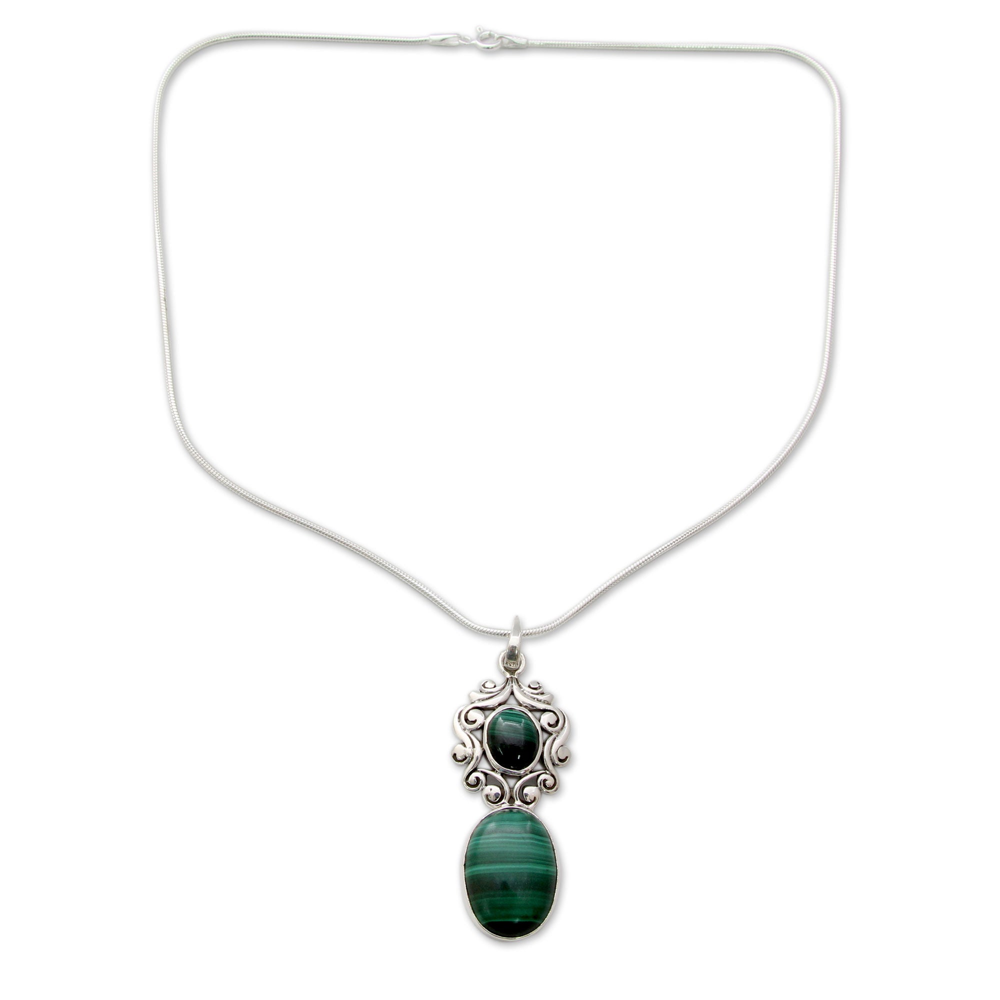 Premium Malachite Forest Queen Pendant Necklace