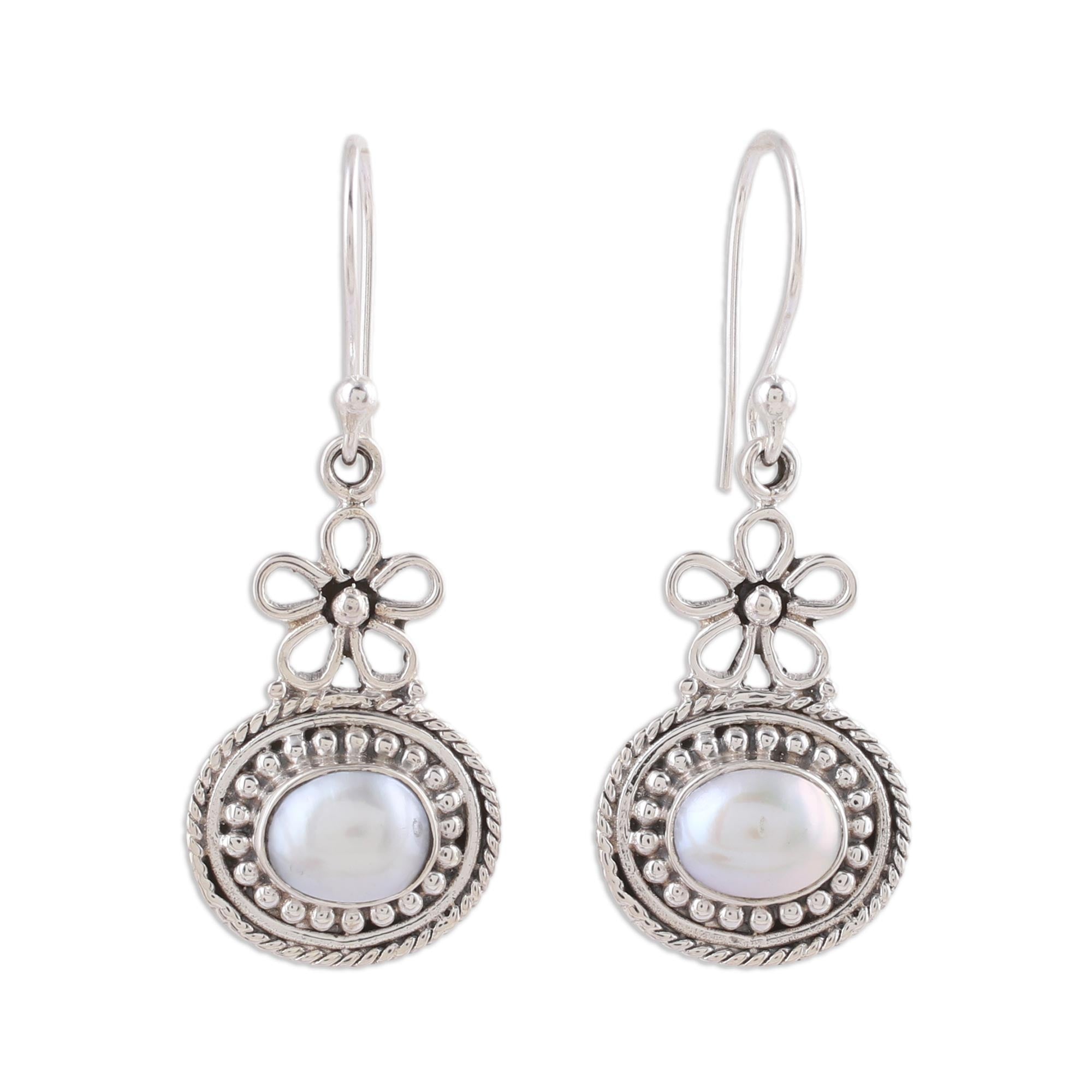 Premium Grace Cultured Pearl Sterling Silver Dangle Earrings