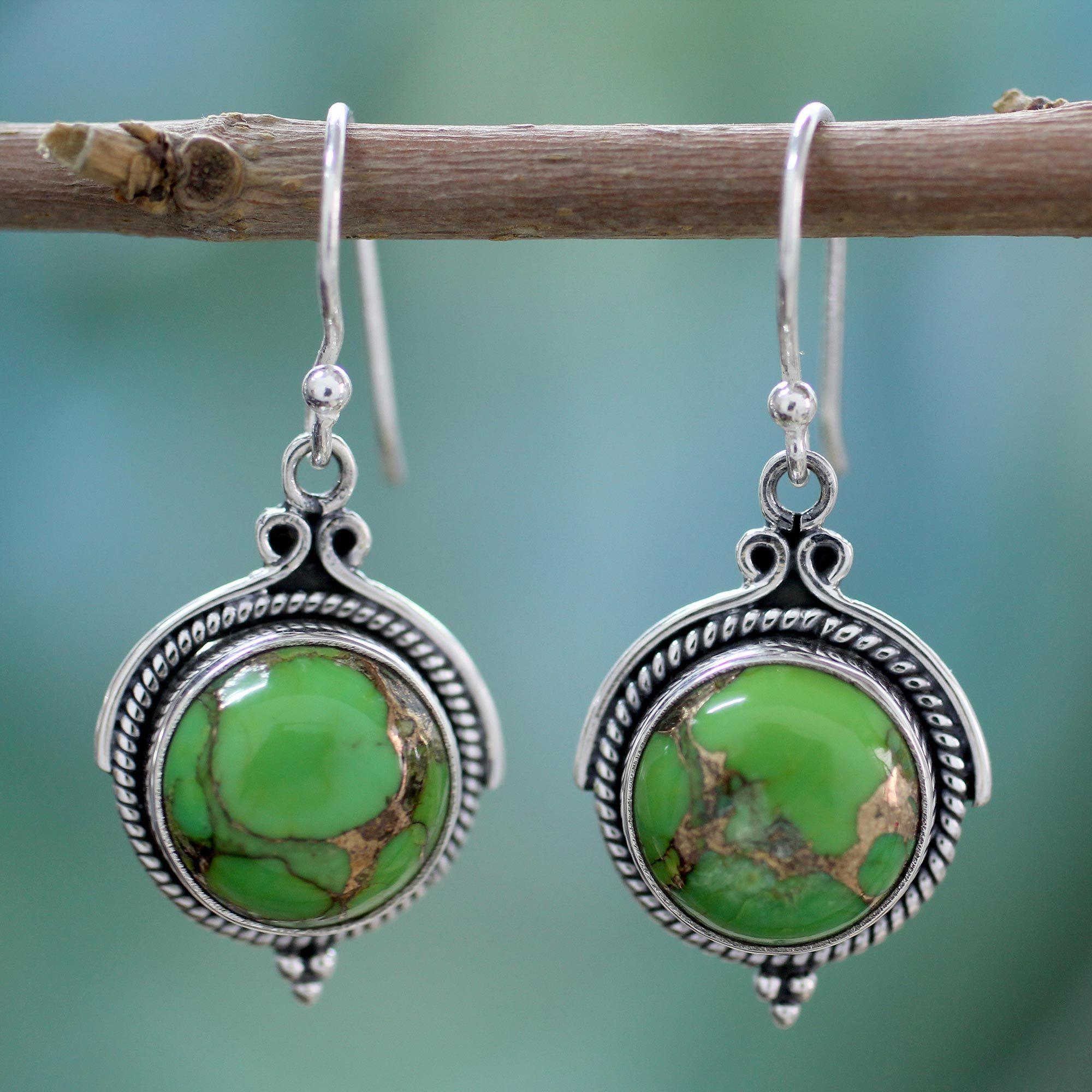 Premium Handcrafted Turquoise & Sterling Silver Dangle Earrings