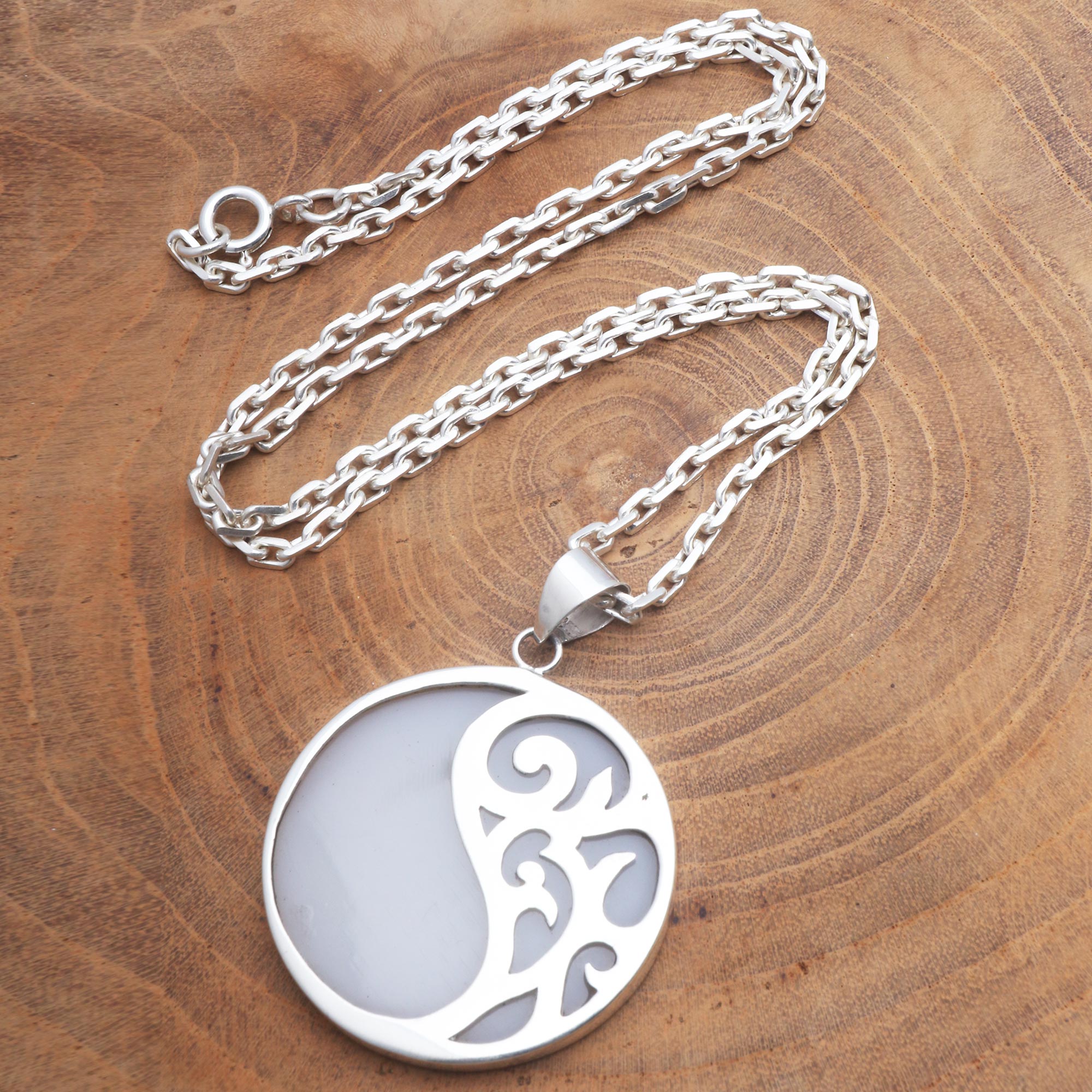 Premium Yin & Yang Sterling Silver Pendant Necklace - Handcrafted in Bali