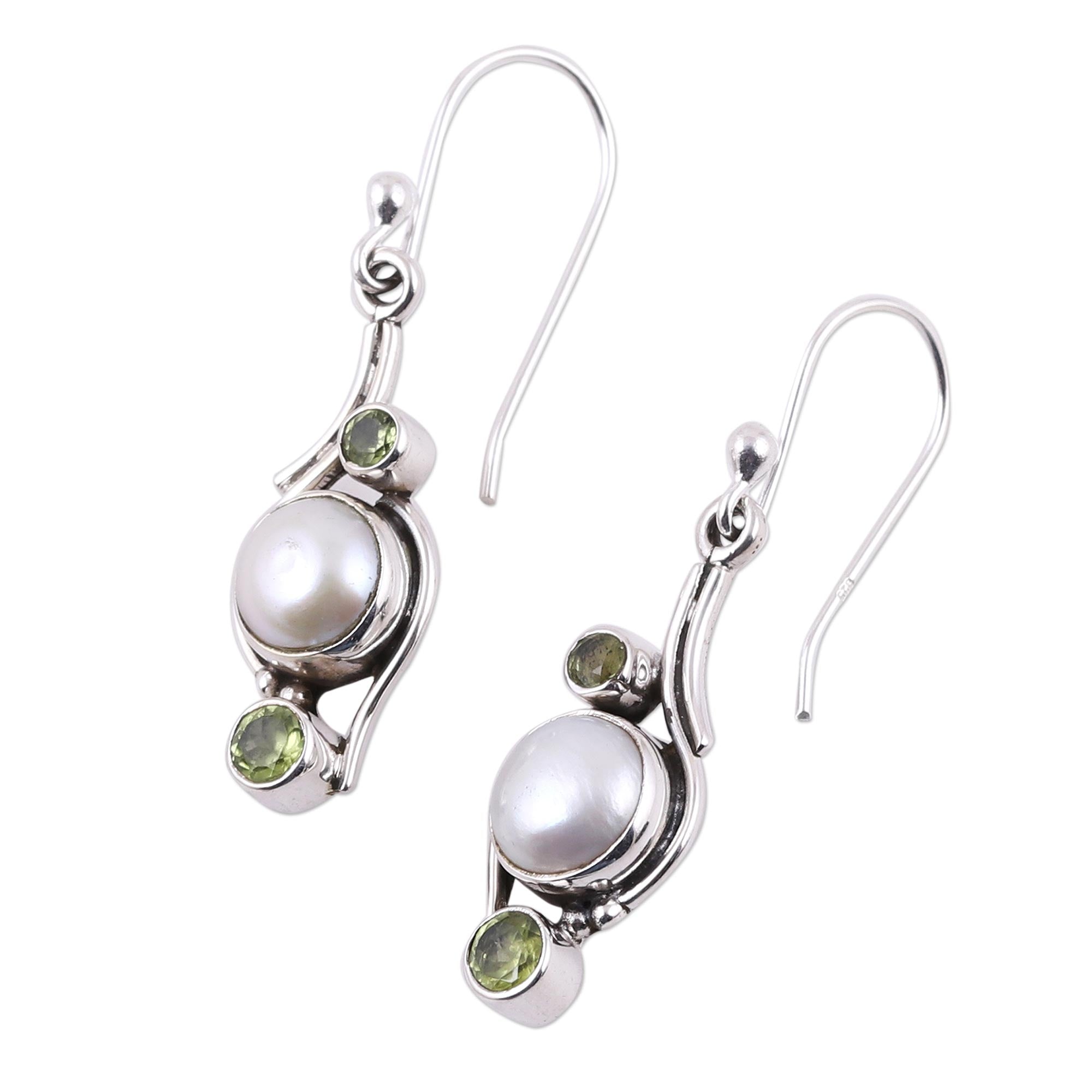 Premium Sweet Dreams India Style Pearl & Peridot Earrings - Ultimate Nightmare Protection