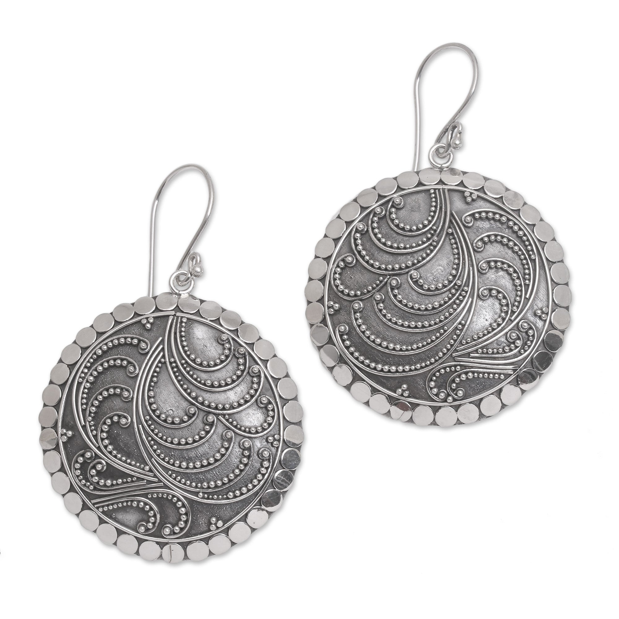 Premium Bali Artisan Sterling Silver Dangle Earrings - Sun Empress Collection