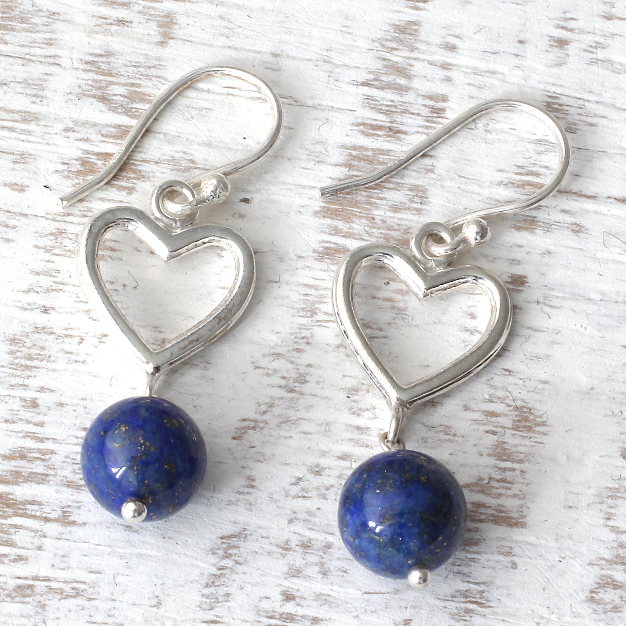 Premium Majestic Globes Lapis Lazuli Sterling Silver Dangle Earrings - Artisan Crafted