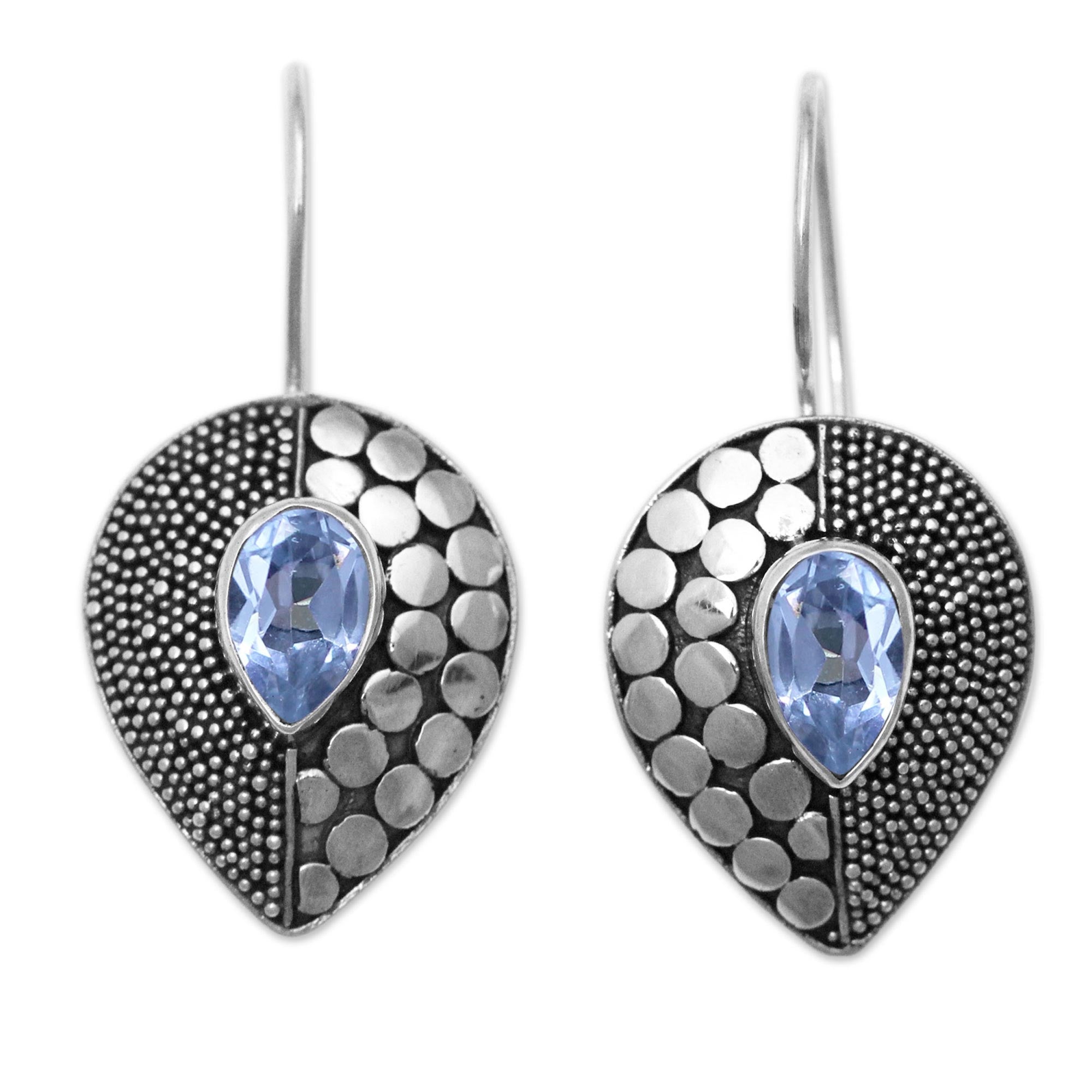 Premium Azure Sincerity Earrings: Fair Trade Blue Topaz & Sterling Silver