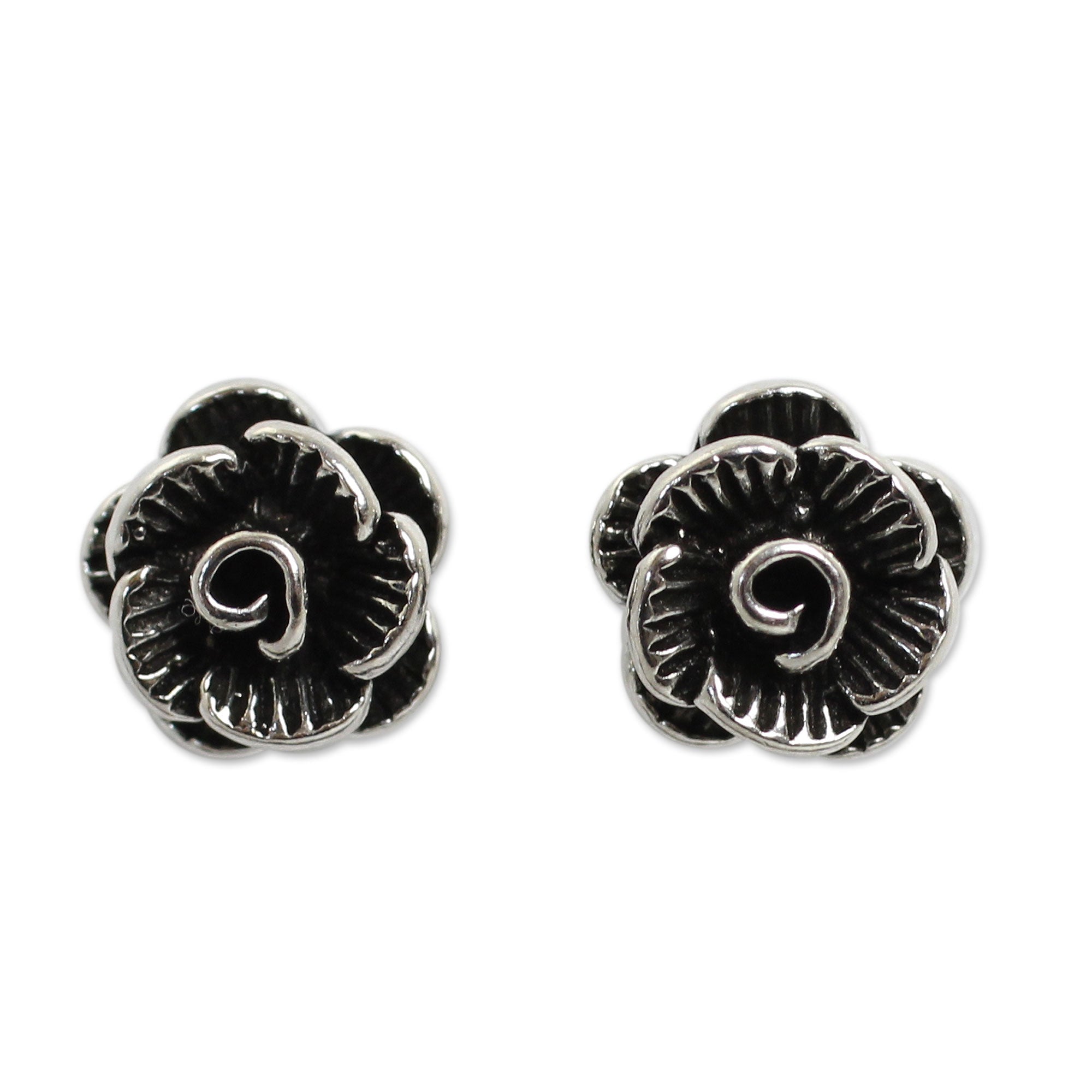 Premium Thai Peony Sterling Silver Earrings