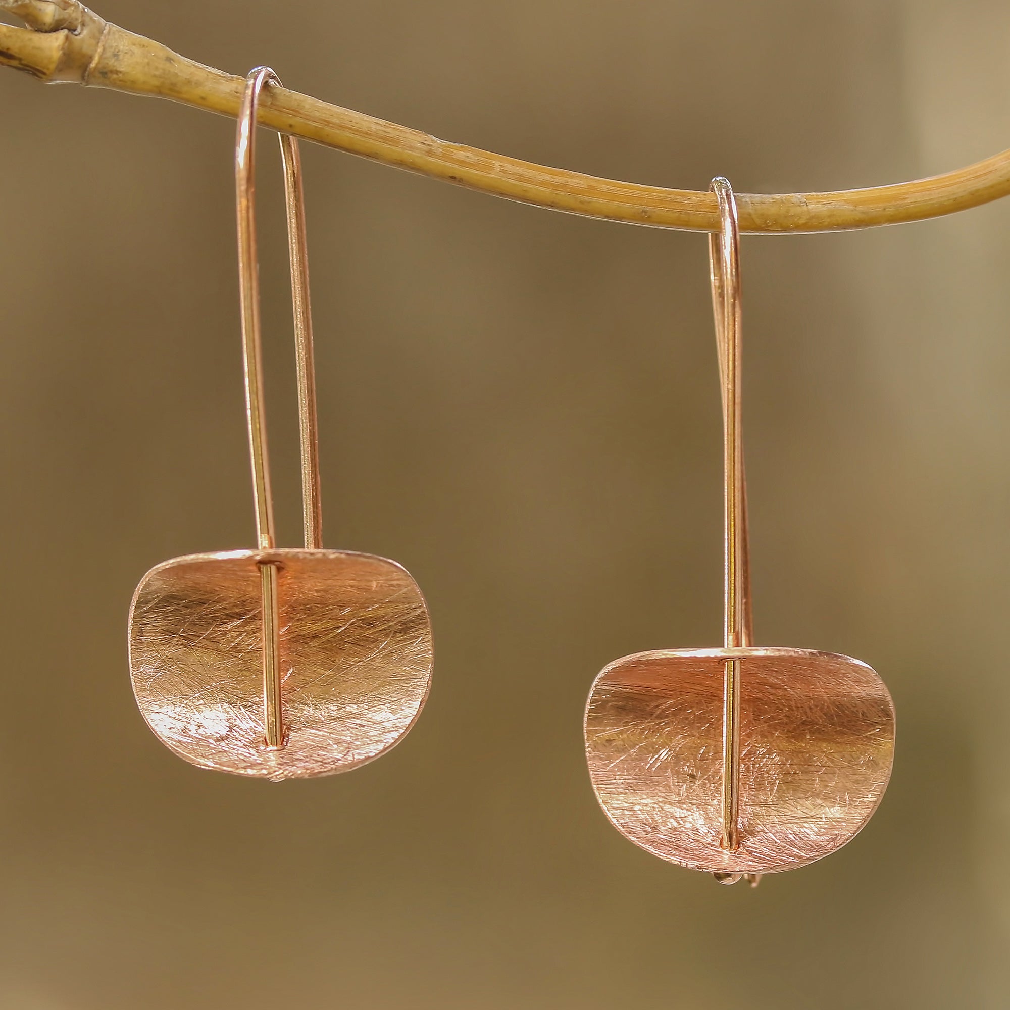 Premium Urban Minimalist Rose Gold Drop Earrings