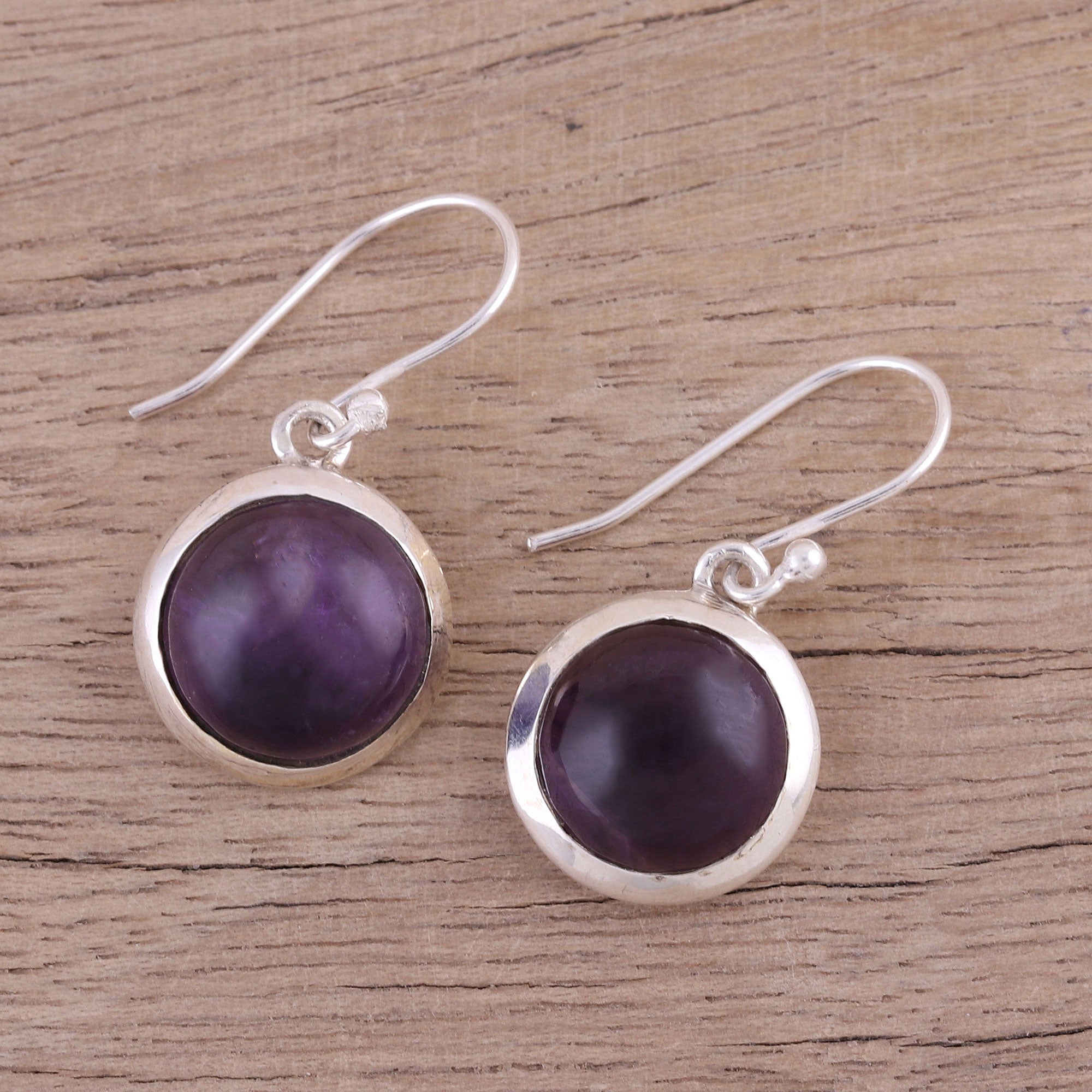 Premium Celestial Promise Amethyst Dangle Earrings – Handcrafted Sterling Silver Jewelry