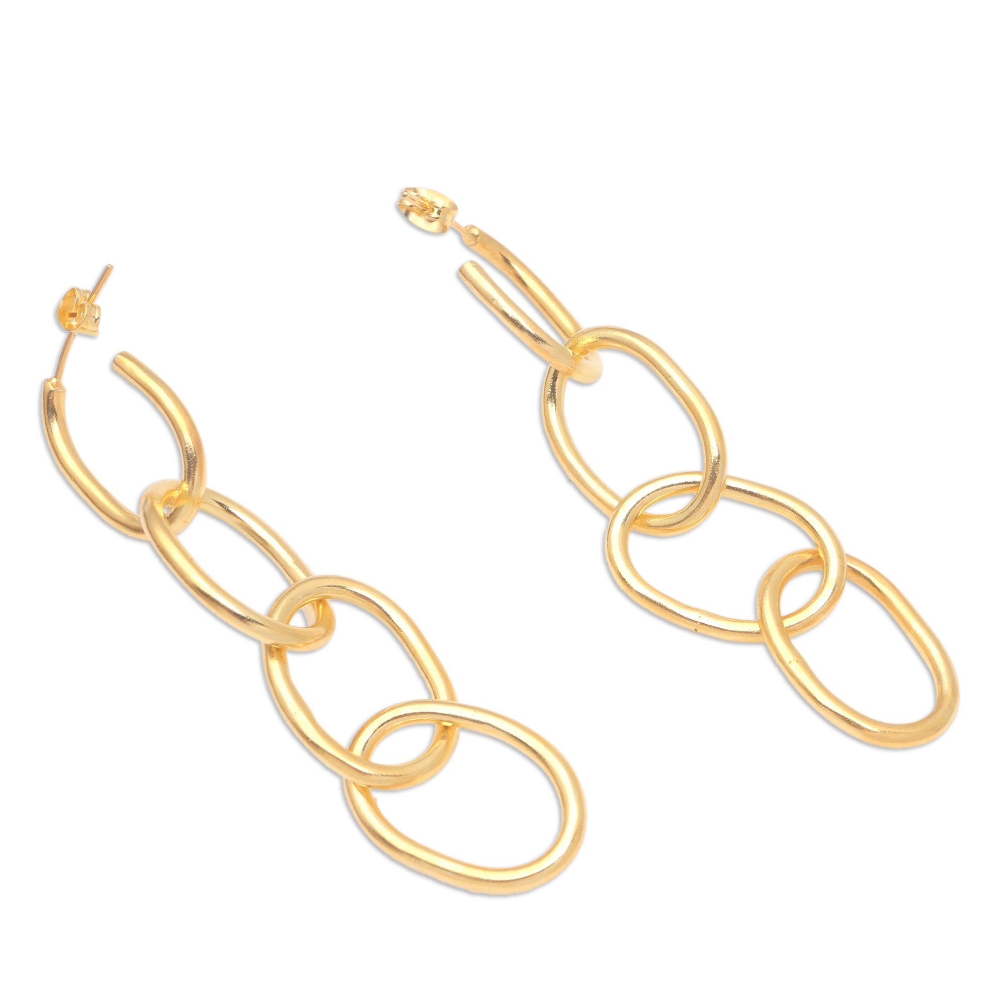 Ultimate Luxe Gold-Plated Chain Link Dangle Earrings