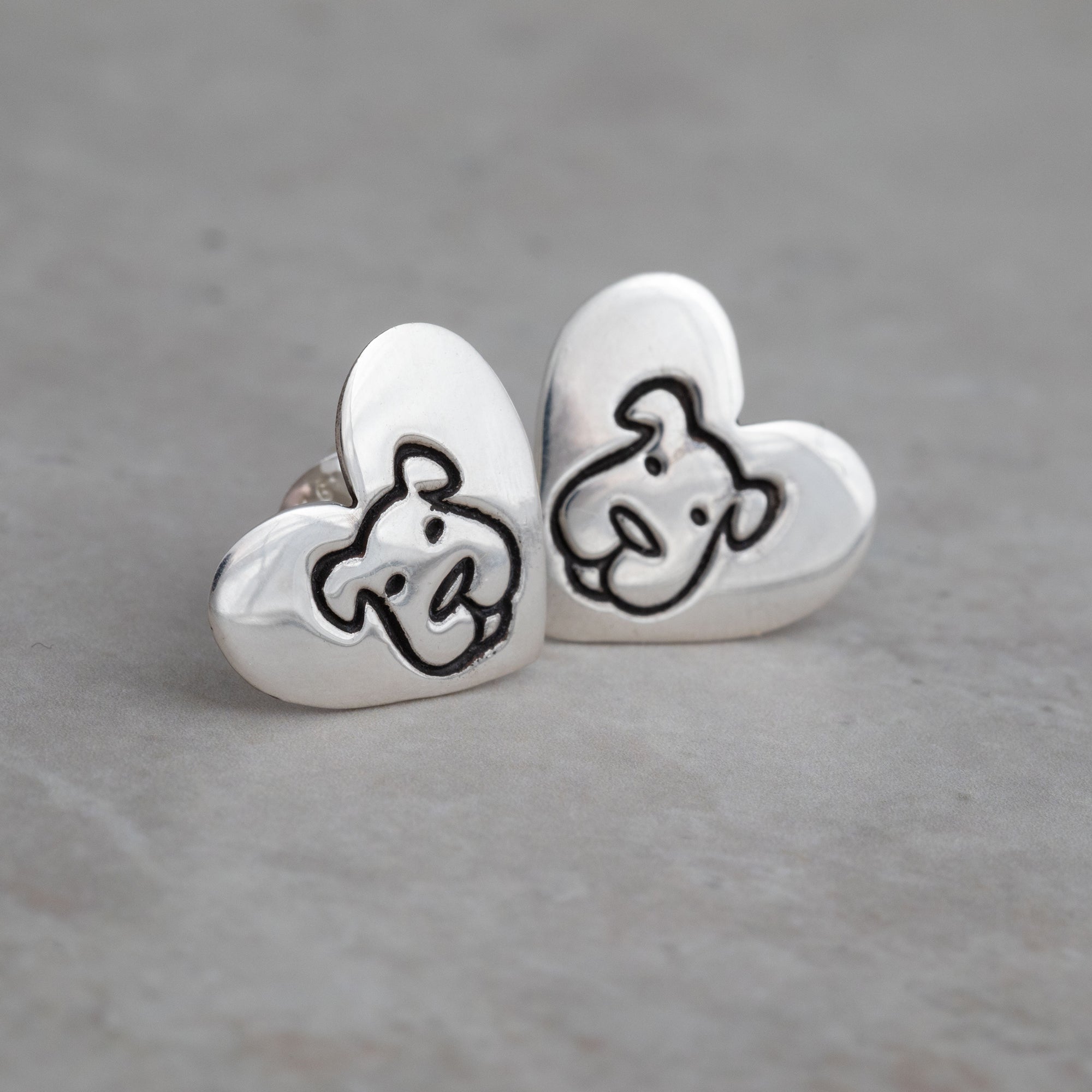 Premium Sterling Silver Heart Post Earrings - Handmade Fair-Trade Jewelry