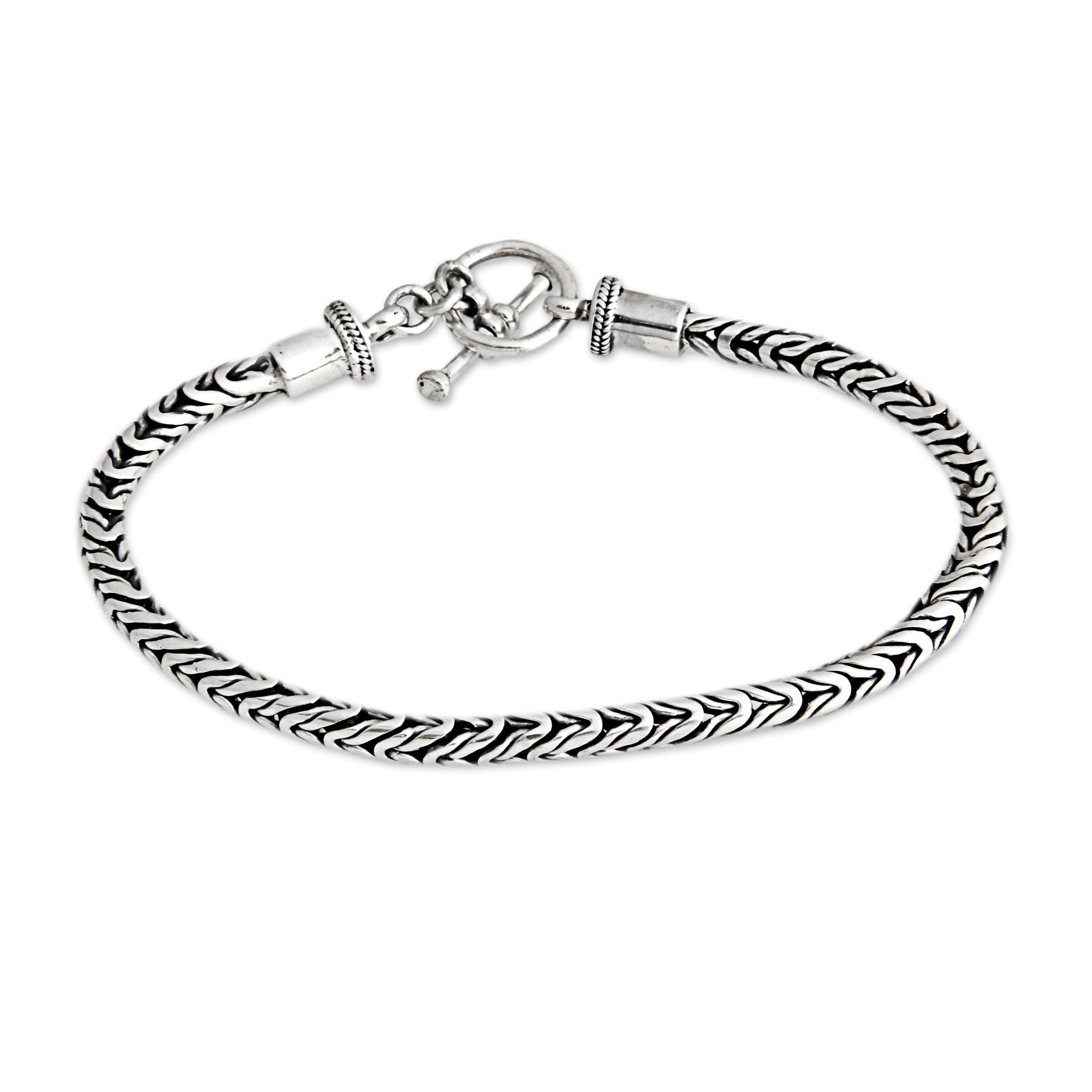 Premium Dragon Tail Sterling Silver Bracelet for Men - Handcrafted & Unique