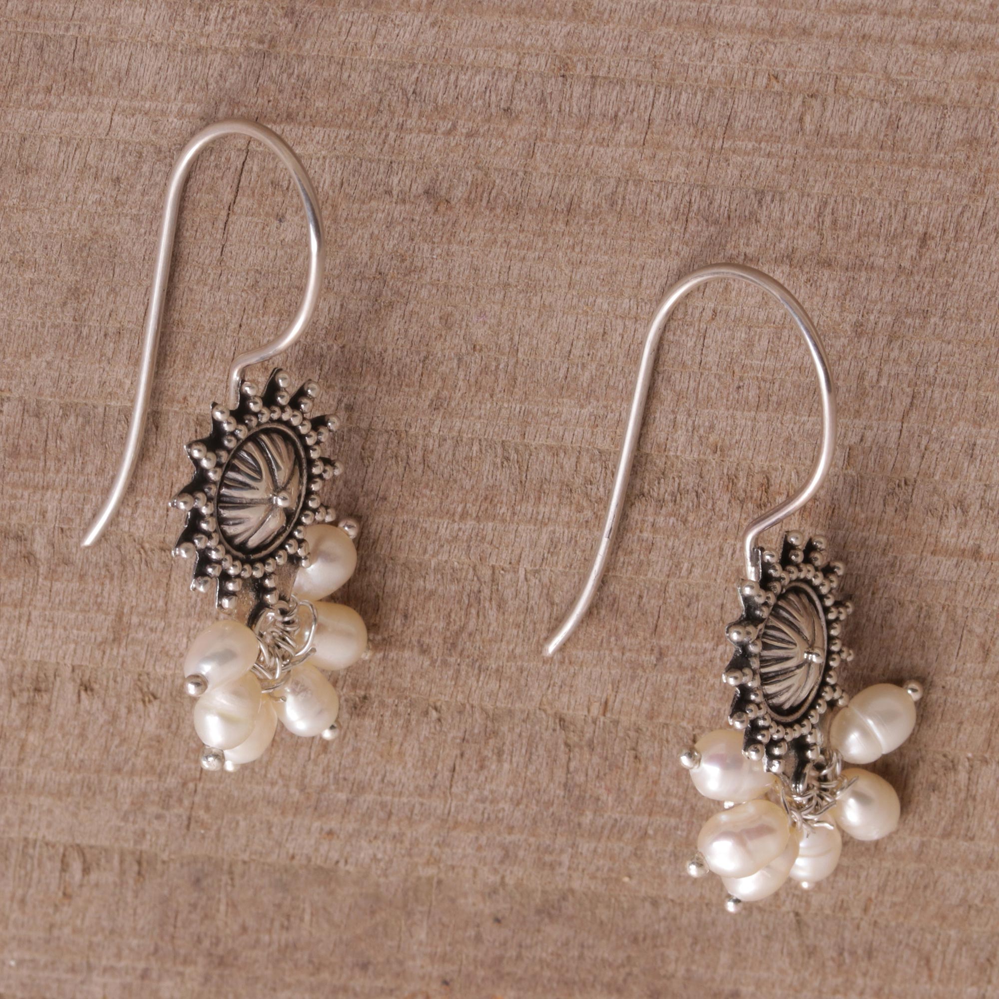 Premium Femme Fatale Handcrafted Sterling Silver & Pearl Earrings